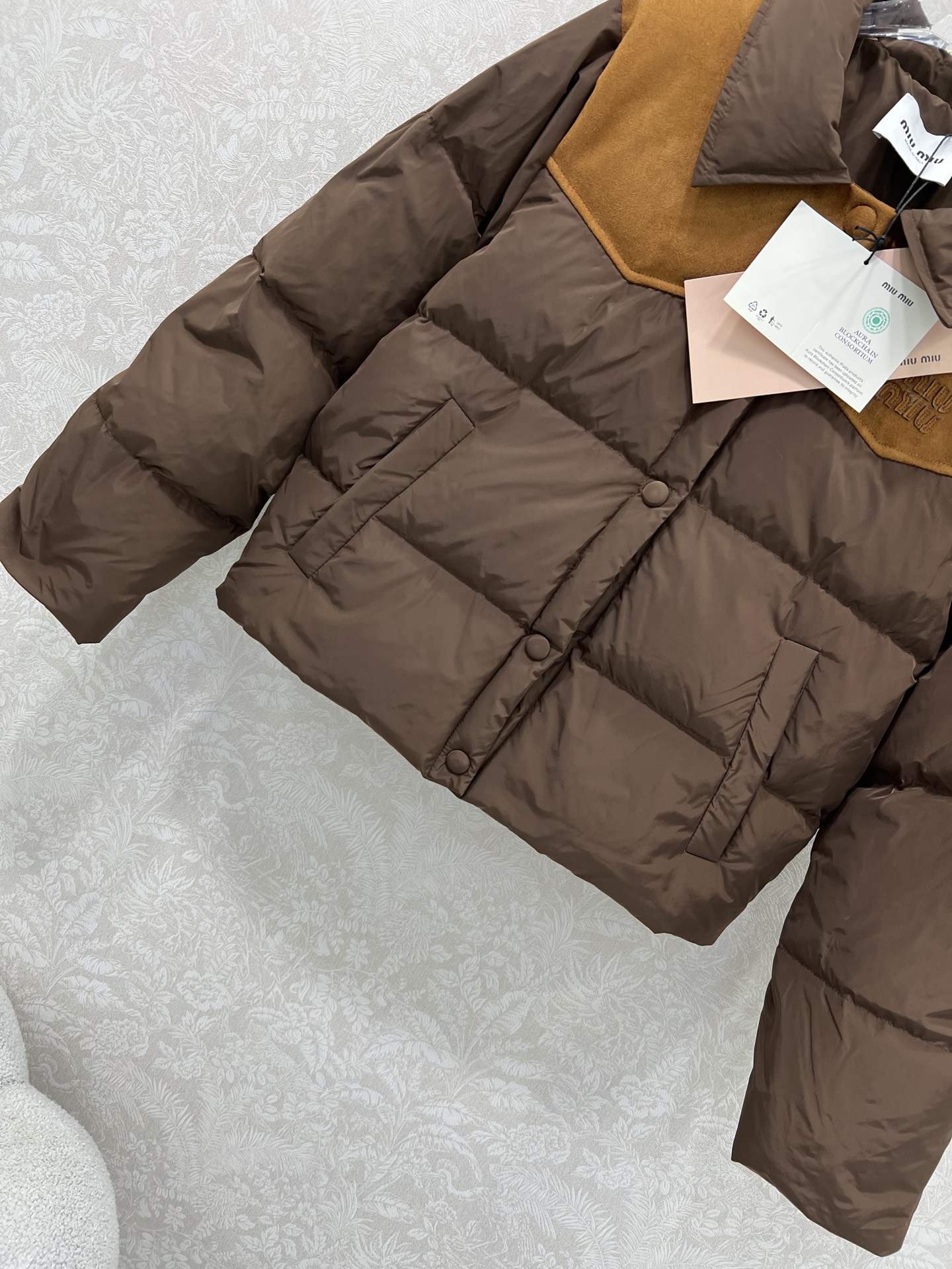🔥🔥miumi*25新款麂皮绒拼羽绒服 90白鸭绒 整件拼接做麂皮绒与防风防水材质搭配质感超级无敌高级！