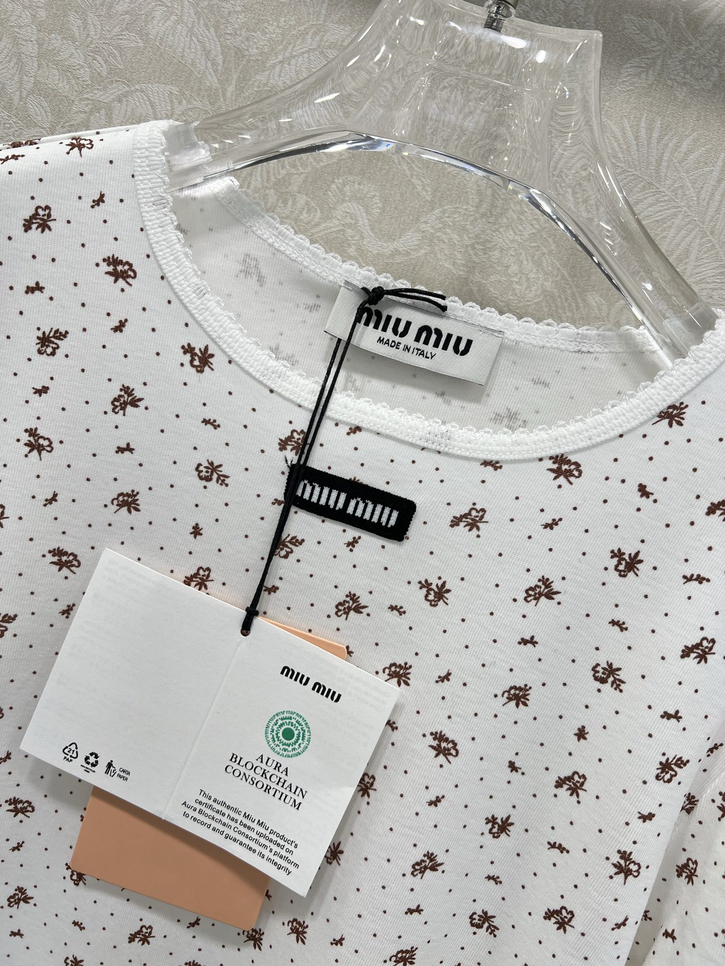 🔥🔥Miuni*25新款圆领碎花长袖连衣裙 全棉材质，清透舒适，弹力十足，圆领短袖裁剪，领口袖口螺纹波浪