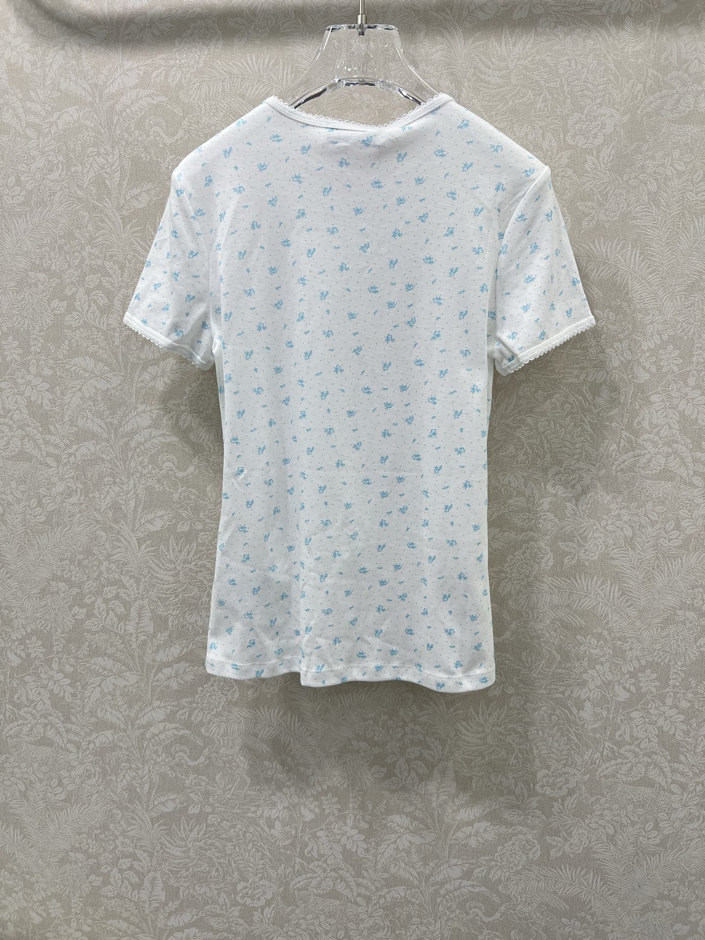 🔥🔥Miuni*26早春新款圆领碎花短袖T恤上衣 全棉材质，清透舒适，弹力十足，圆领短袖裁剪，领口袖口螺