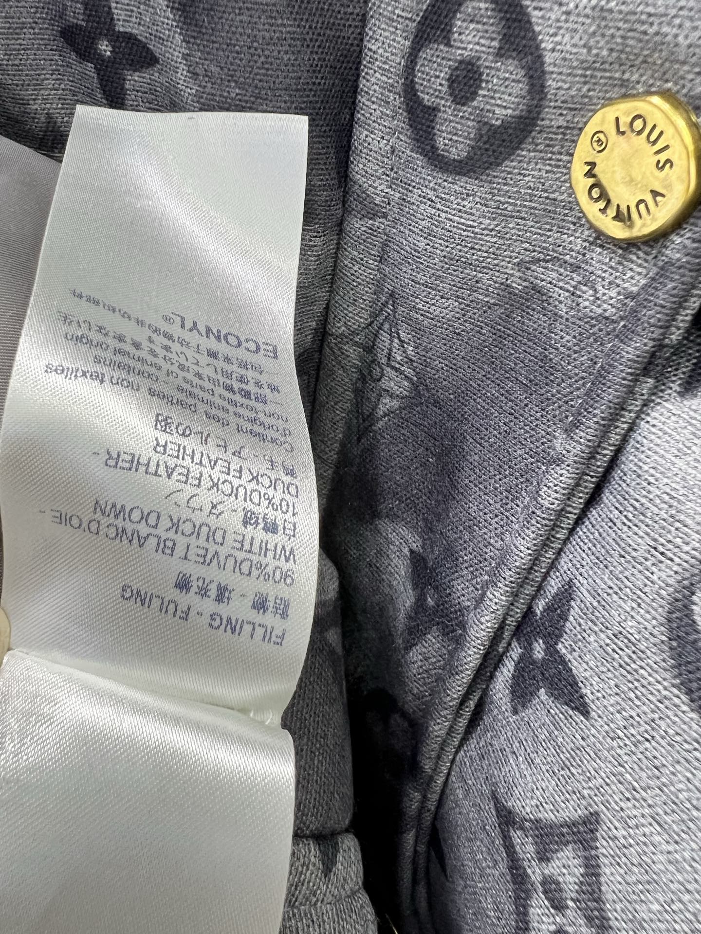 新出晕染灰色🔥🔥Louis Vuitt*n25新款羽绒服 90白鸭绒暗纹提花面料 可拆卸连帽设计 整件老