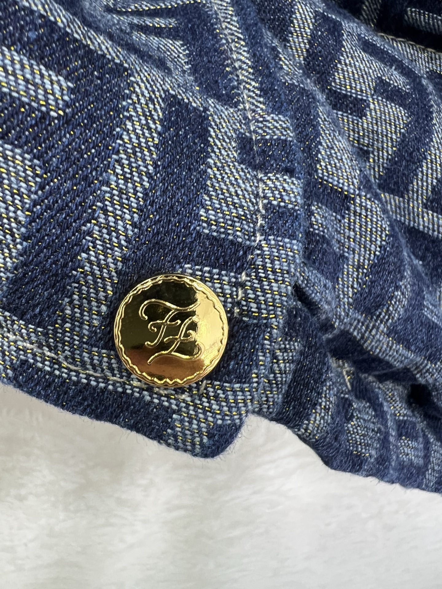 🔥🔥FEND*25新款牛仔羽绒马甲 90白鸭绒 丹宁牛仔系列立领羽绒马甲 双F牛仔提花面料 定制五金 打