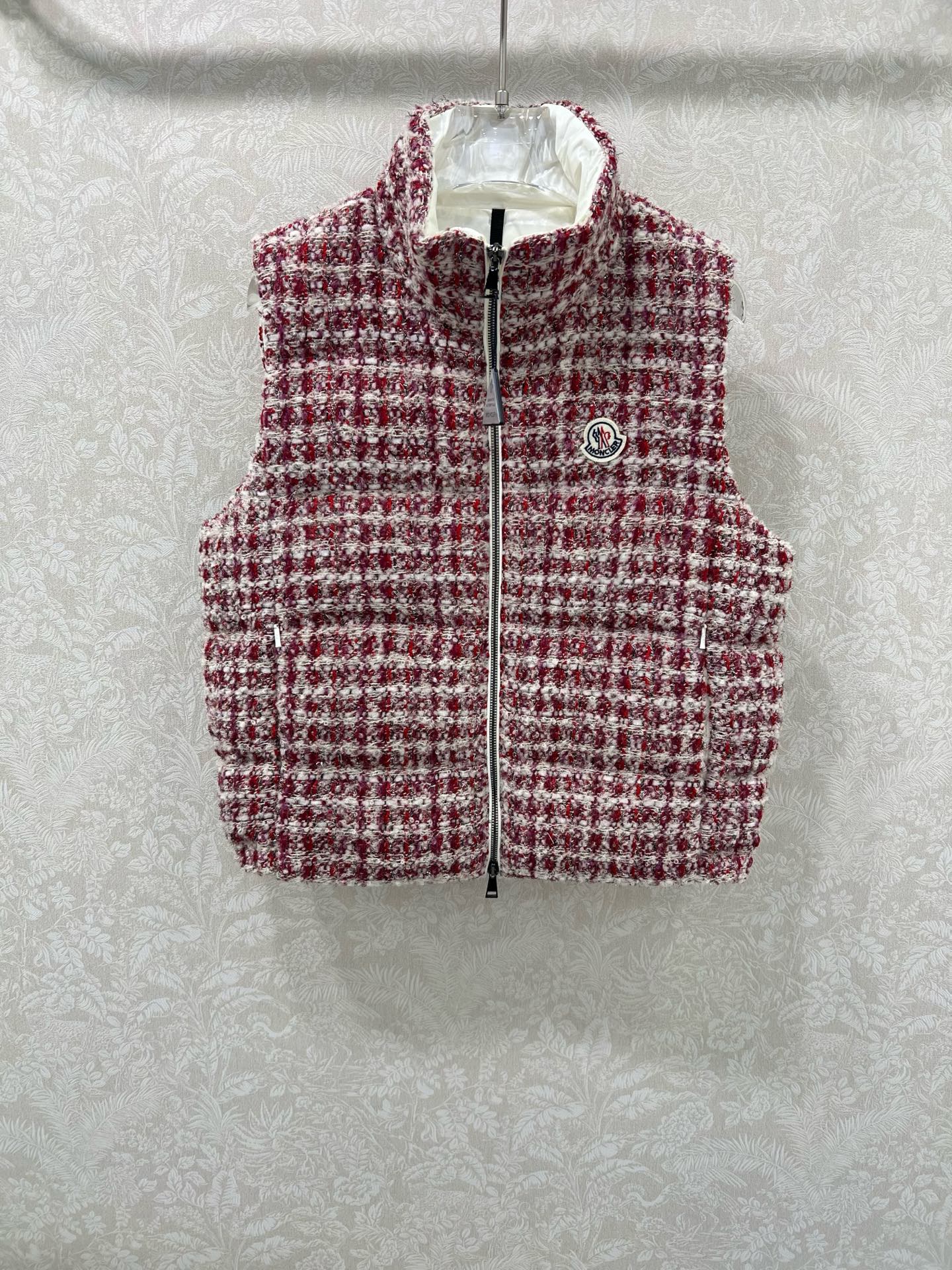 🔥🔥Mon*ler 25FW秋冬新款 ANDRONNE丝线格纹小香编织面料羽绒马甲 丨⚠独家yb开发！高