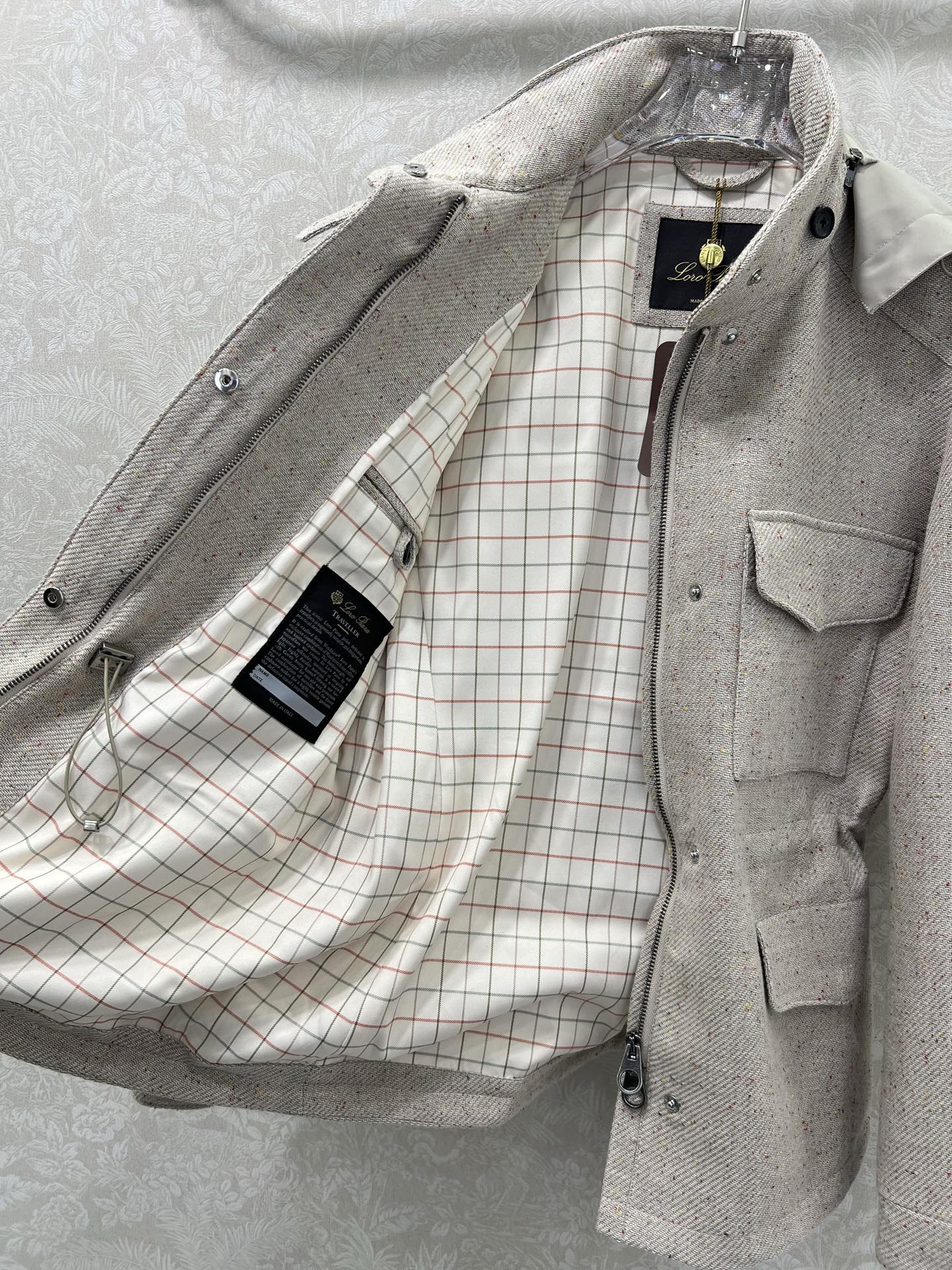 🔥🔥 lp 🌹25新款可拆卸连帽毛呢外套 定制YB进口亚麻棉材质，里外双层处理，外层工艺处理，呈现出毛呢