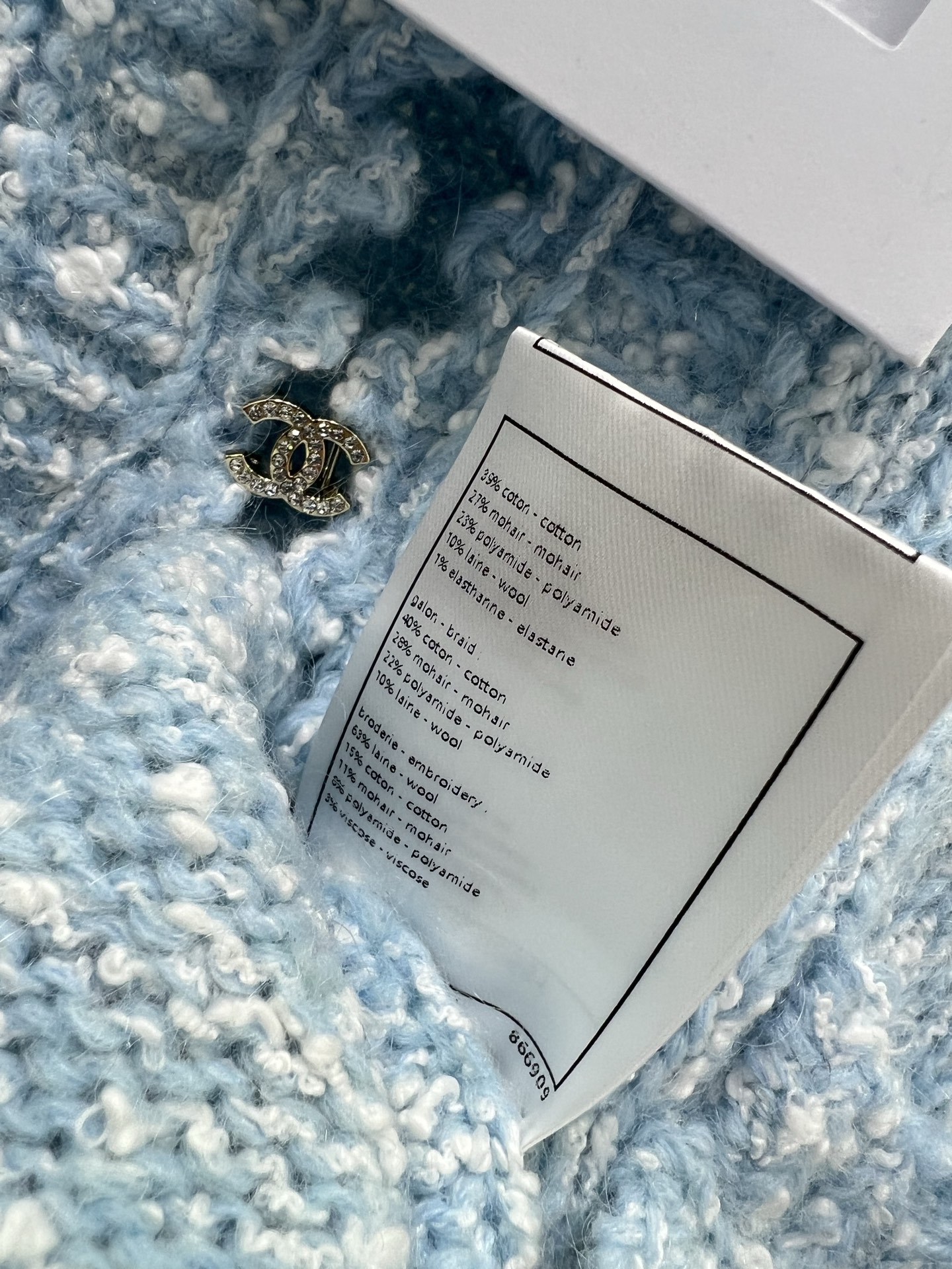 🔥🔥Chane*25新款绣花花边针织开衫 小香娃娃领花边开衫 羊驼毛混纺材质 柔软舒适 触感细腻有质感 