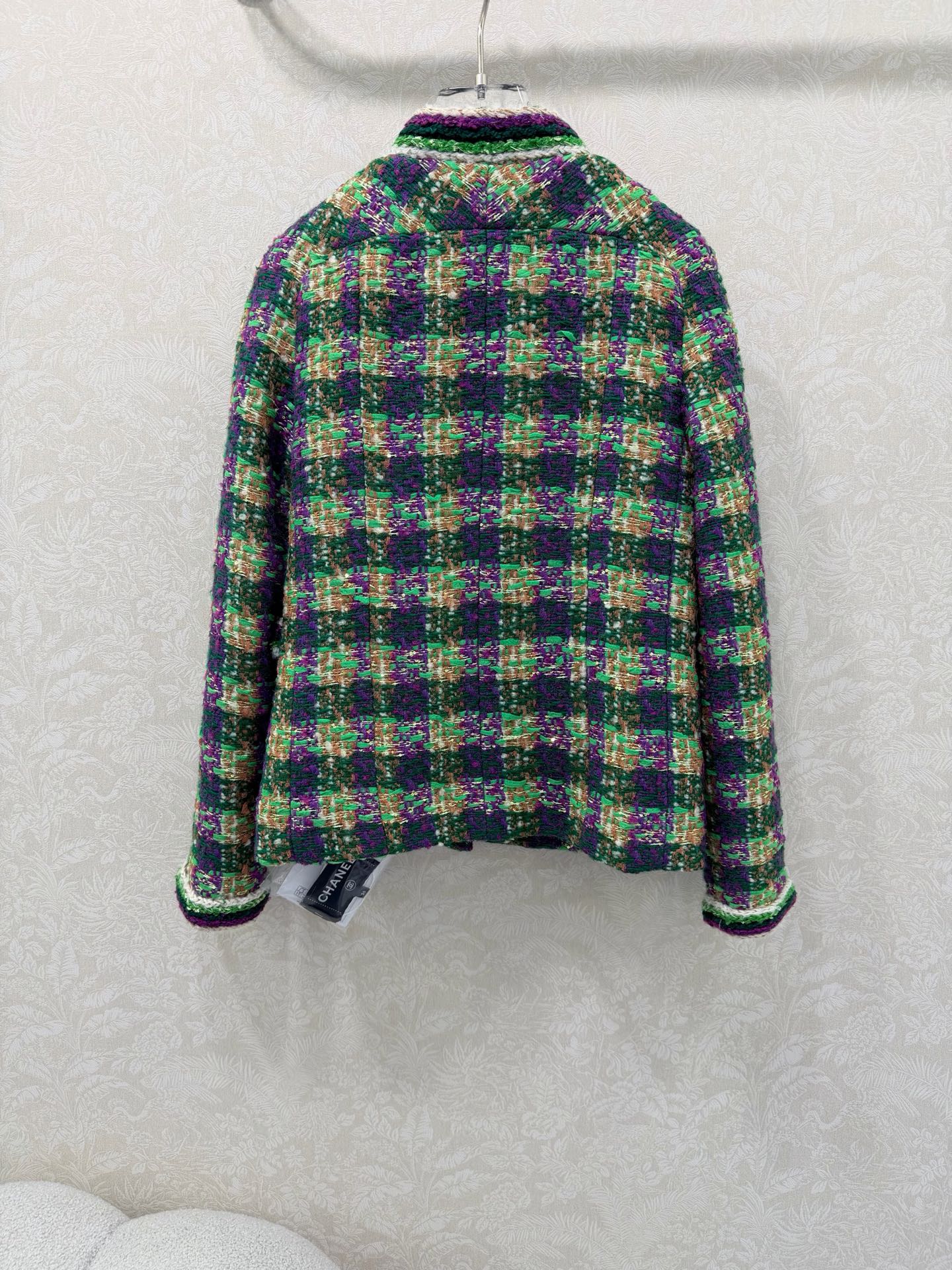 🔥🔥Chan*l 25新款编织立领洋装外套 进口粗纺羊毛呢材质。百分百真丝内衬。粗花条纹毛呢面料打造名媛