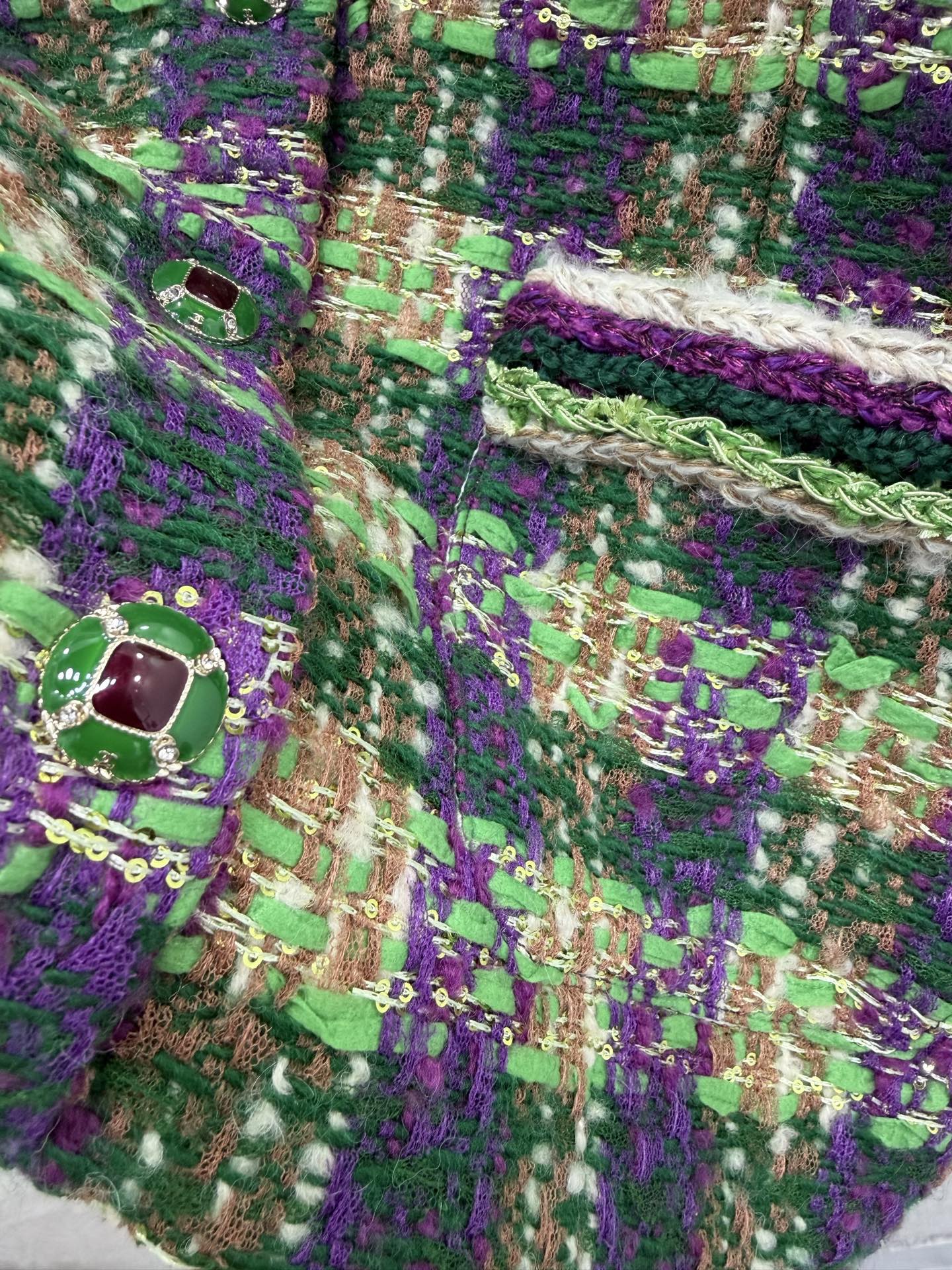 🔥🔥Chan*l 25新款编织立领洋装马甲外套。进口粗纺羊毛呢材质。百分百真丝内衬。粗花条纹毛呢面料打造