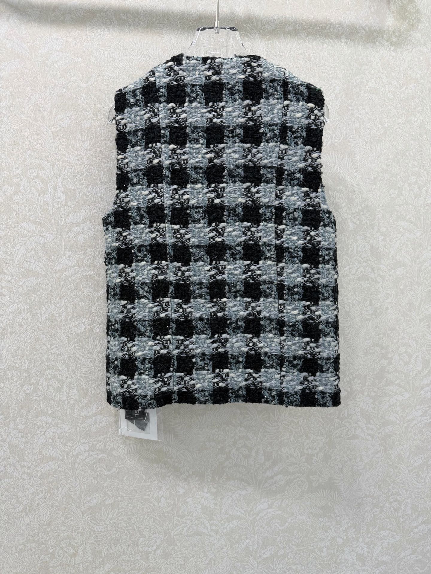 🔥🔥Chan*l 25新款编织立领洋装马甲外套。进口粗纺羊毛呢材质。百分百真丝内衬。粗花条纹毛呢面料打造