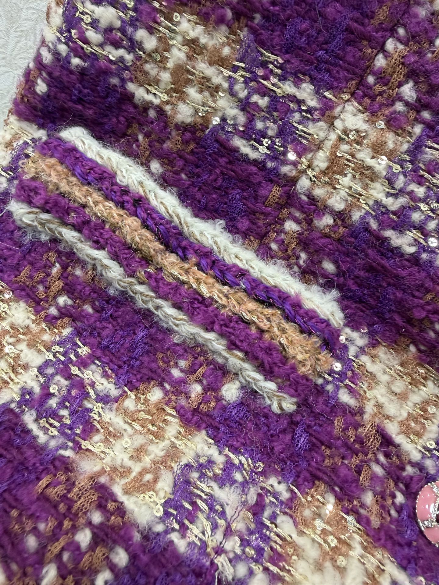 🔥🔥Chan*l 25新款编织立领洋装马甲外套。进口粗纺羊毛呢材质。百分百真丝内衬。粗花条纹毛呢面料打造