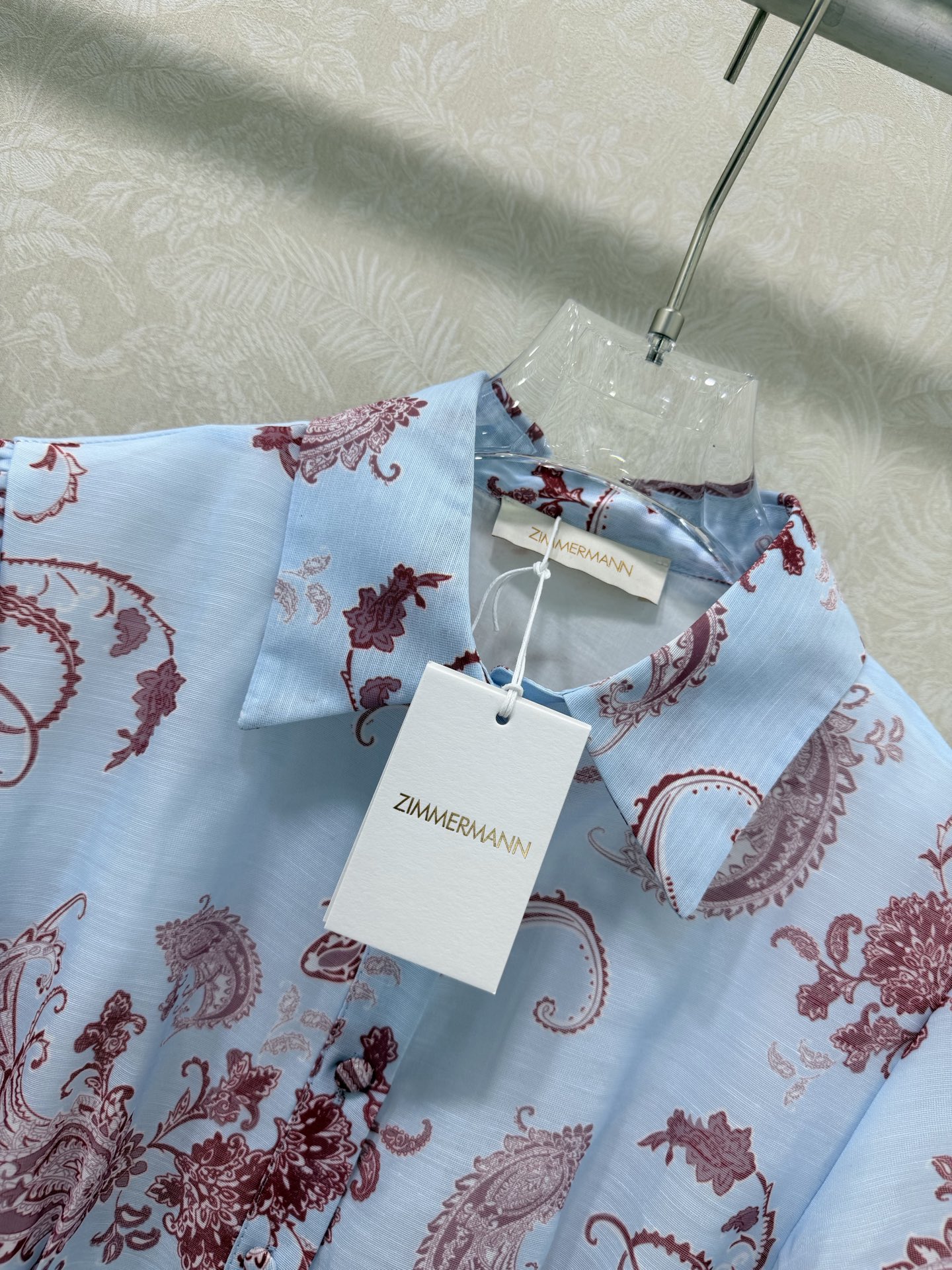 🔥🔥Zimmerman*兹/默曼26新款花苞短袖收腰连衣裙 👗选用亚麻面料制成，翻领单排扣设计 本布包扣