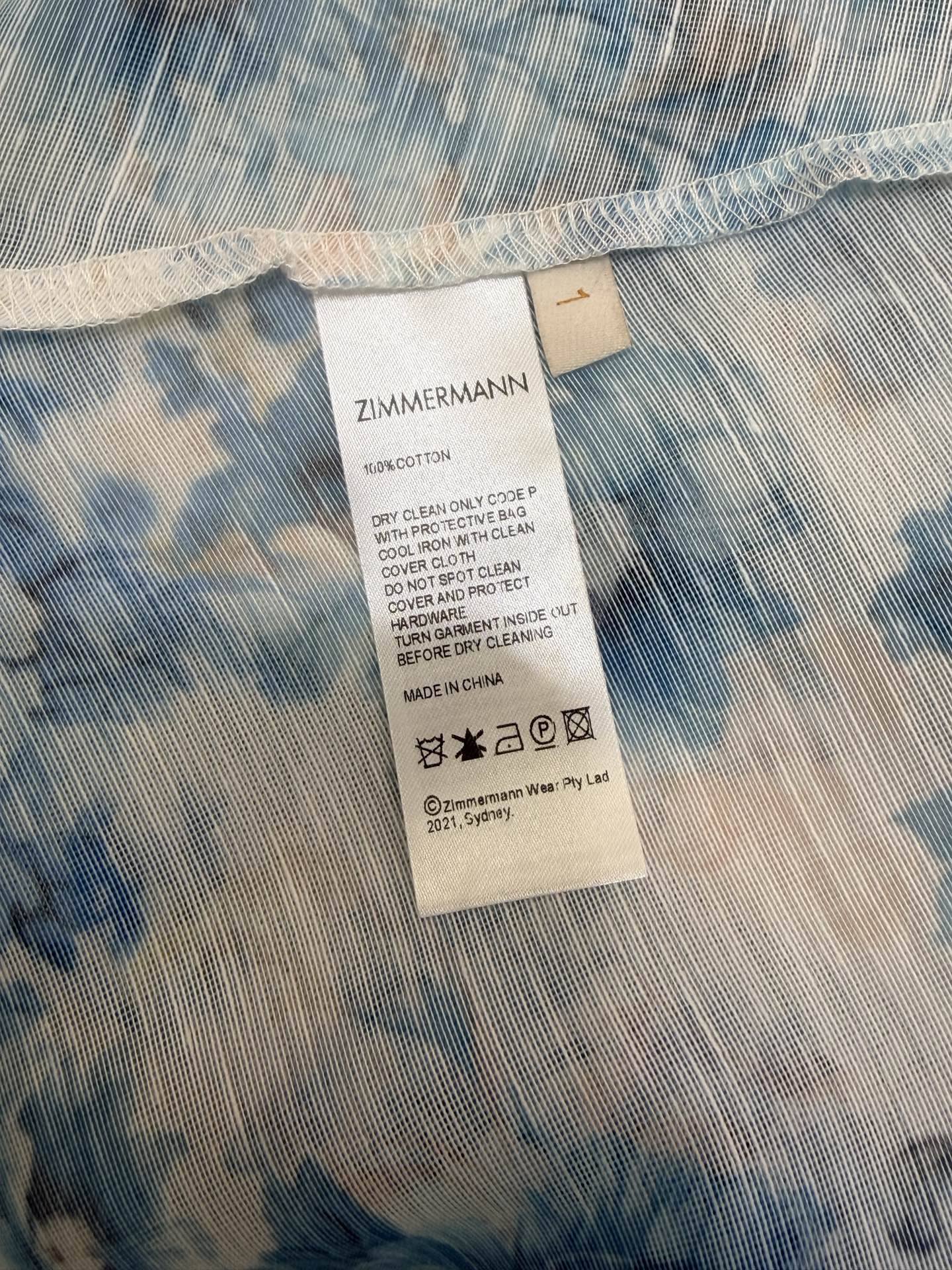 🔥🔥Zimmerman*兹/默曼26新款短袖连衣裙 小立领泡泡袖定位花长款连衣裙👗 选用亚麻面料制成，采