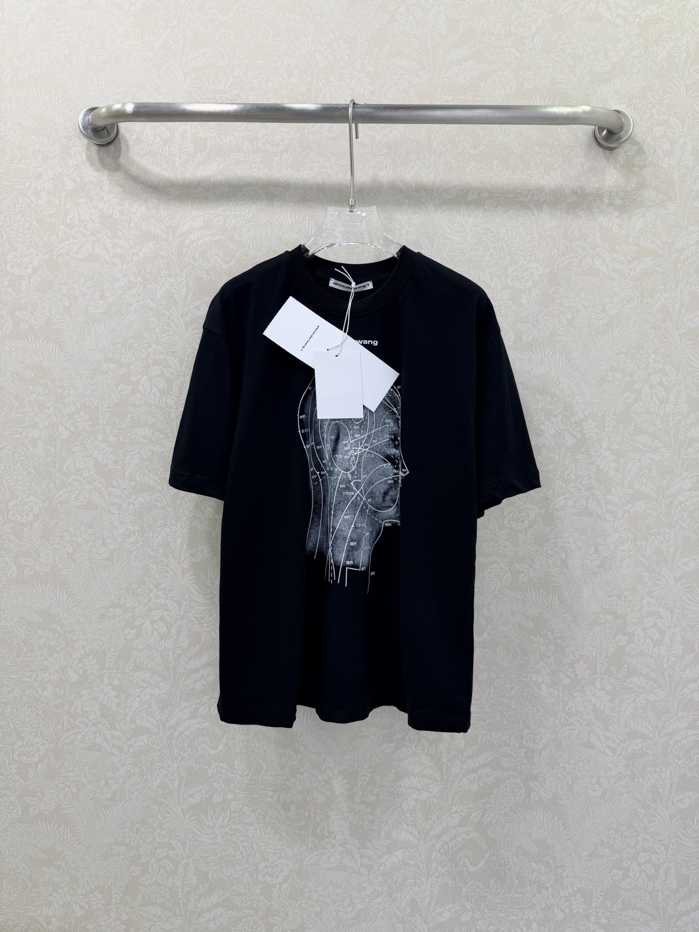 🔥🔥Alexander Wan*26早春新款短袖T恤 胸前红色地图轮廓，辨识度超高，品牌logo和“sp