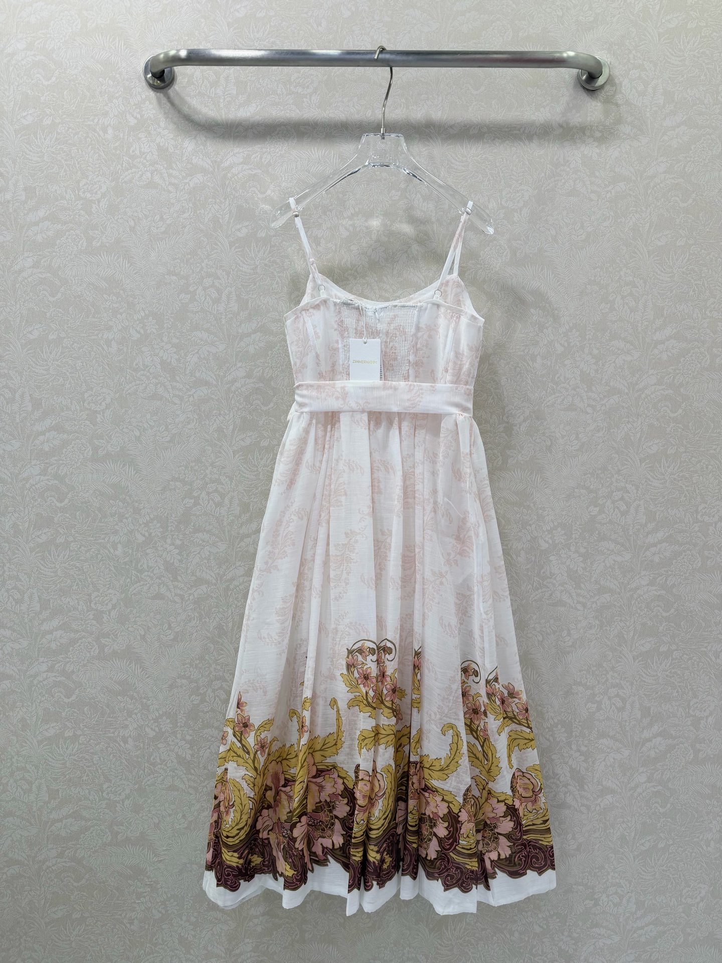 🔥🔥ZIMMERMA*N 26新款复古印花系带吊带裙 温柔复古风！胸前褶皱显眼神 印花系带吊带连衣裙 一