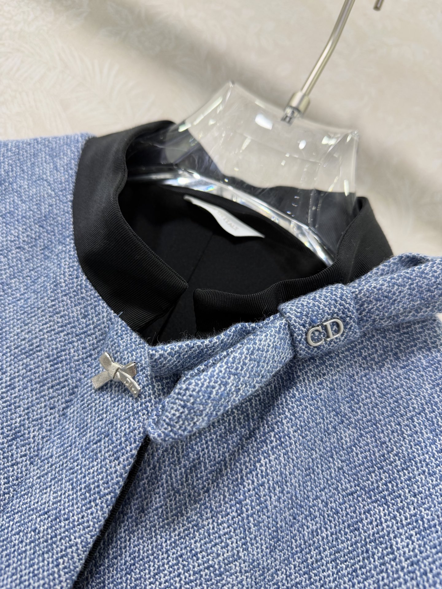 🔥🔥Dio*26新款崧蓝短款粗羊毛花呢外套 高版出品 百分百真丝内衬 整件上身温柔显贵！这件崧蓝粗花呢外