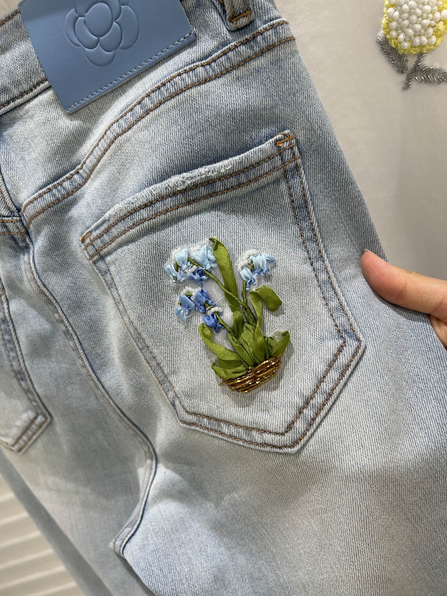 Floral Embroidered Denim Jeans - Summer Style, Comfortable Fit, Ankle Length 6 i1748439135283 6680 0 4