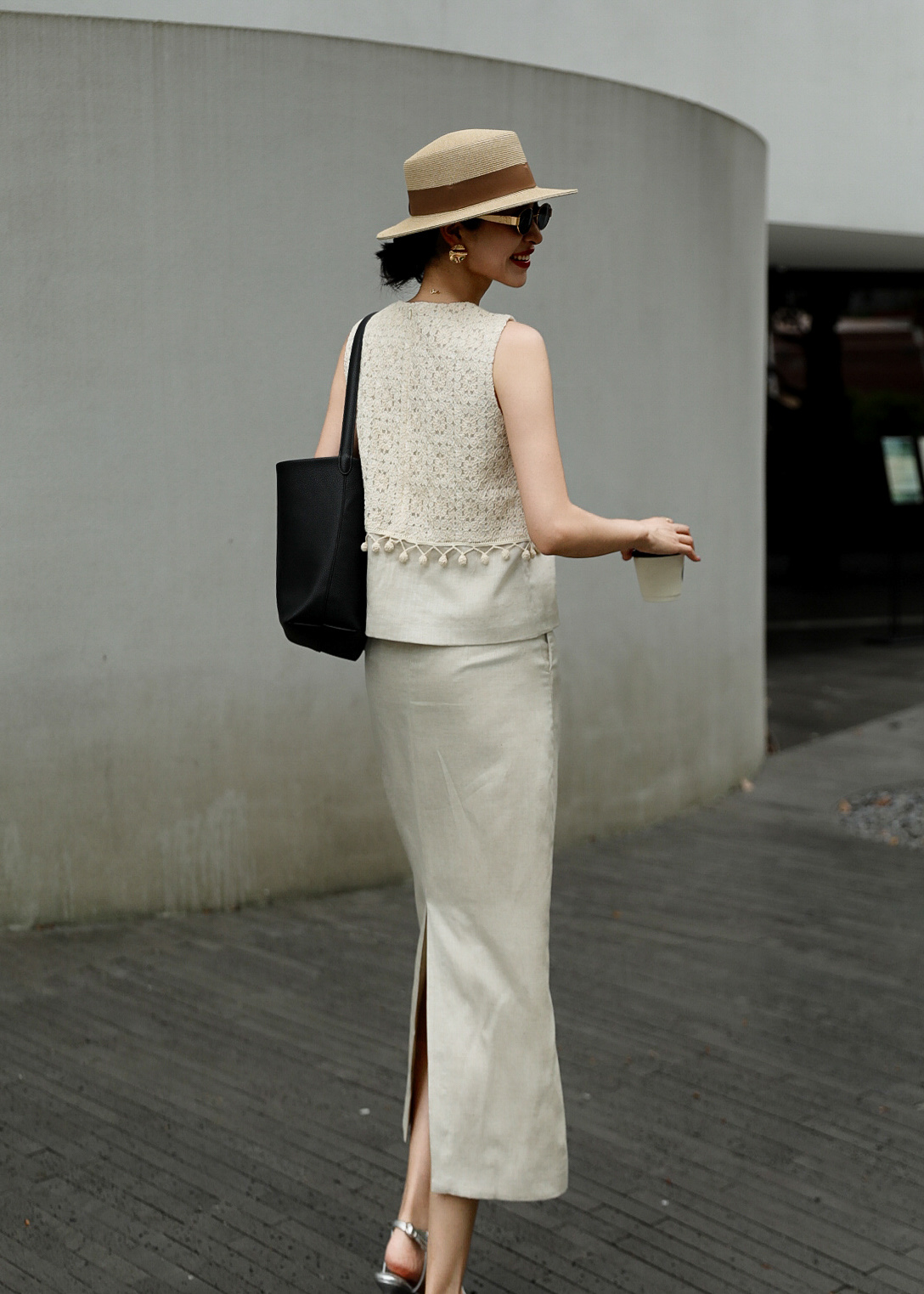 Elegant Two-Piece Set: Embroidered Top & Linen Skirt - Chanel Inspired 10 i1747750592977 7532 0 8