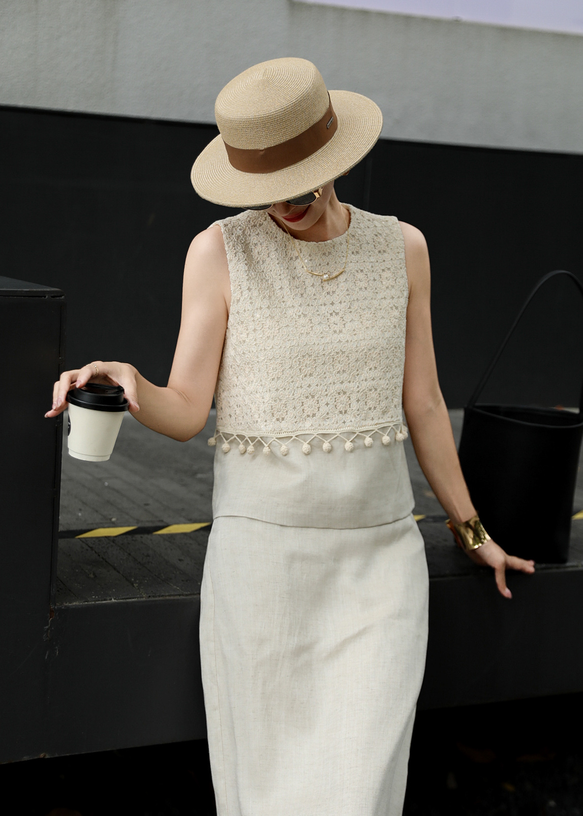 Elegant Two-Piece Set: Embroidered Top & Linen Skirt - Chanel Inspired 9 i1747750593036 1858 0 7