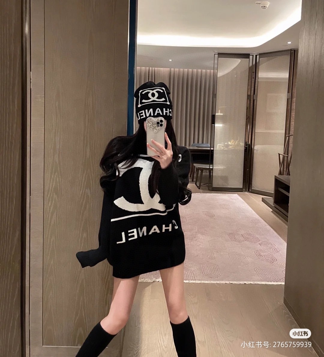 Chanel Clothing Sweatshirts Black White Knitting Fashion