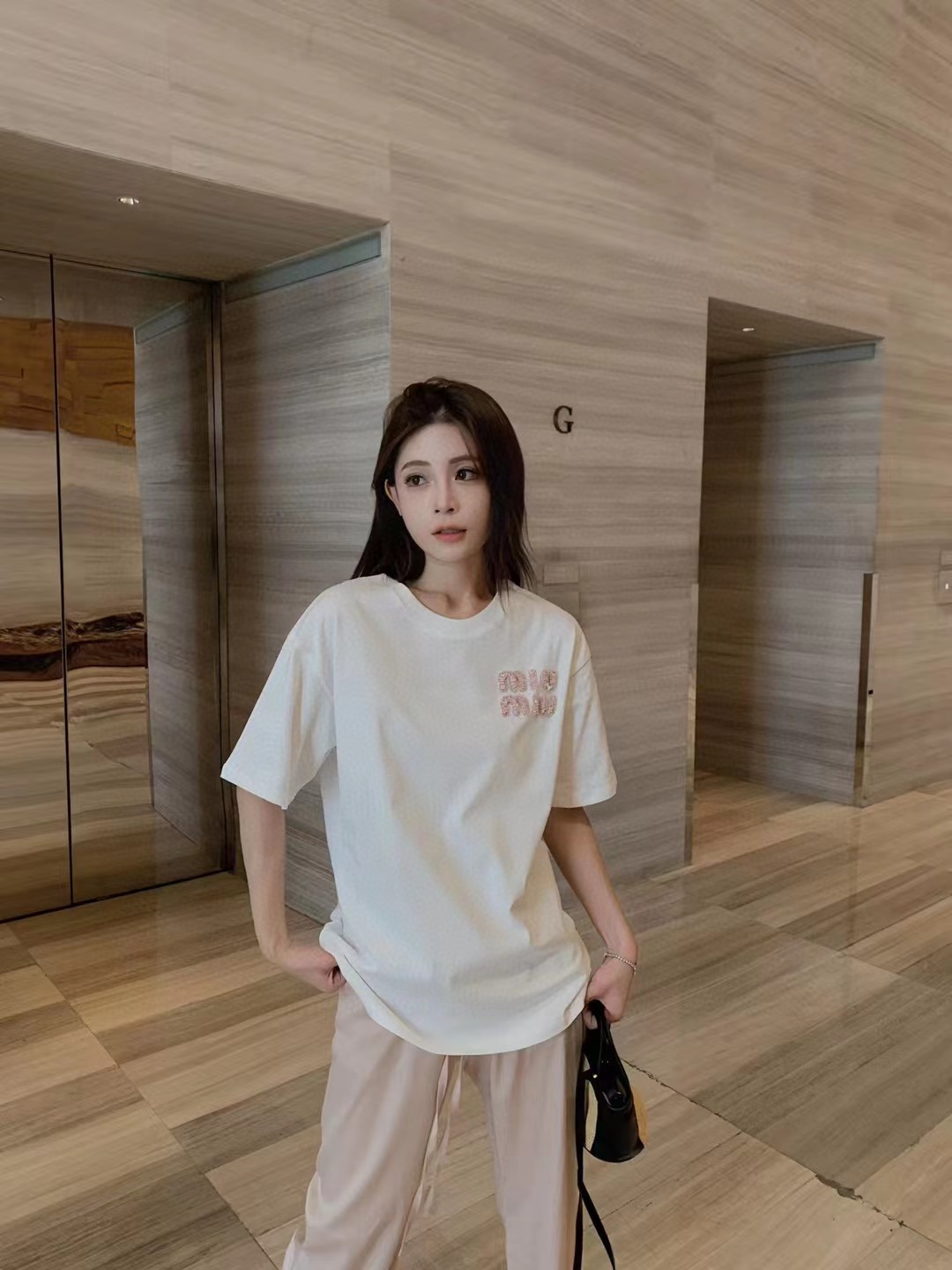 MiuMiu Clothing T-Shirt Black White Cotton Summer Collection Short Sleeve