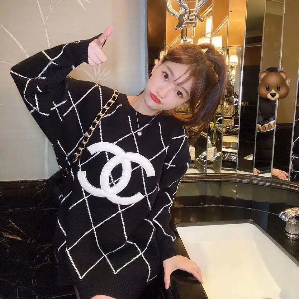 Chanel Clothing Knit Sweater Sweatshirts Embroidery Knitting