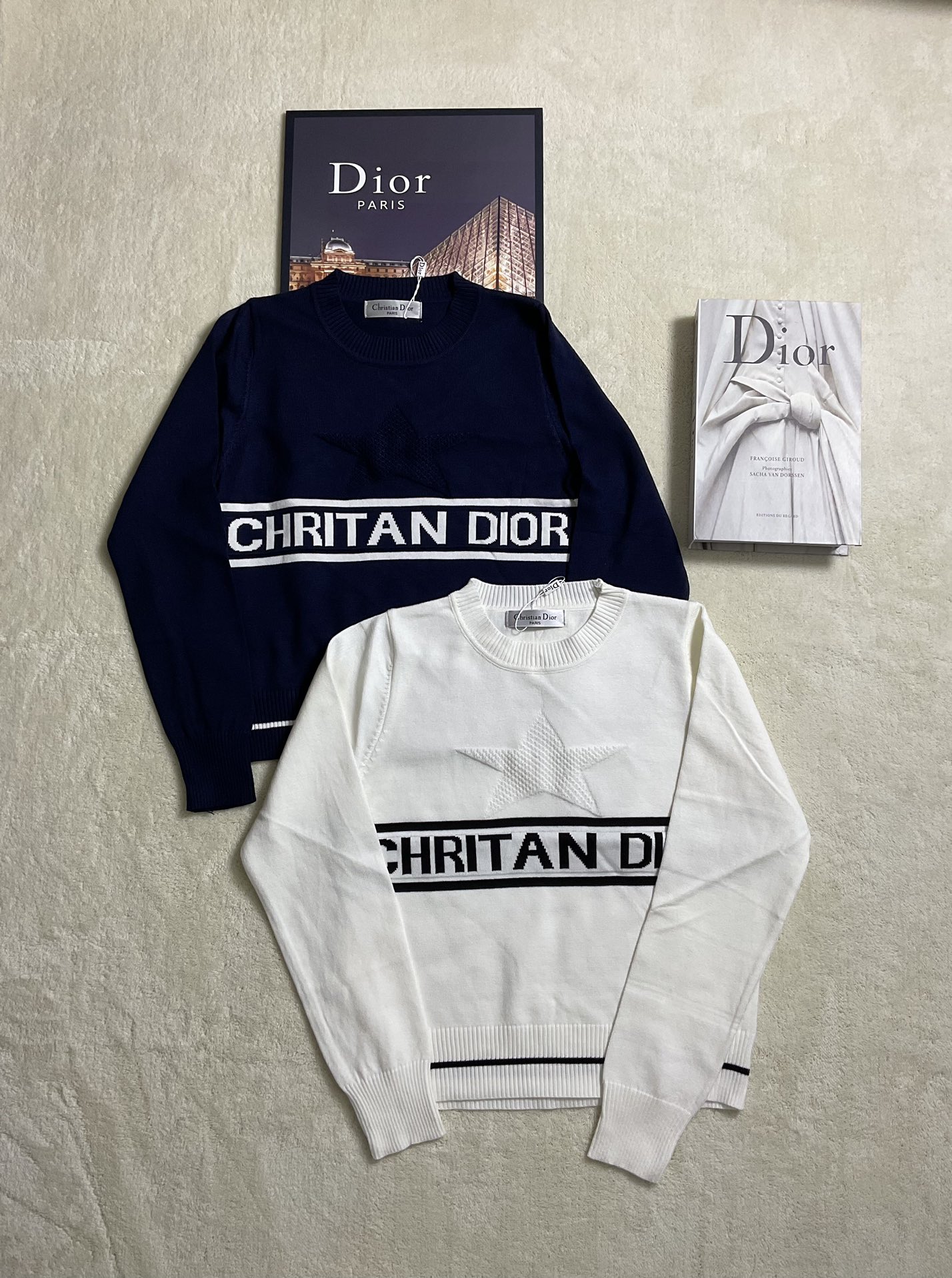 Dior Clothing Knit Sweater Sweatshirts White Knitting Fall Collection