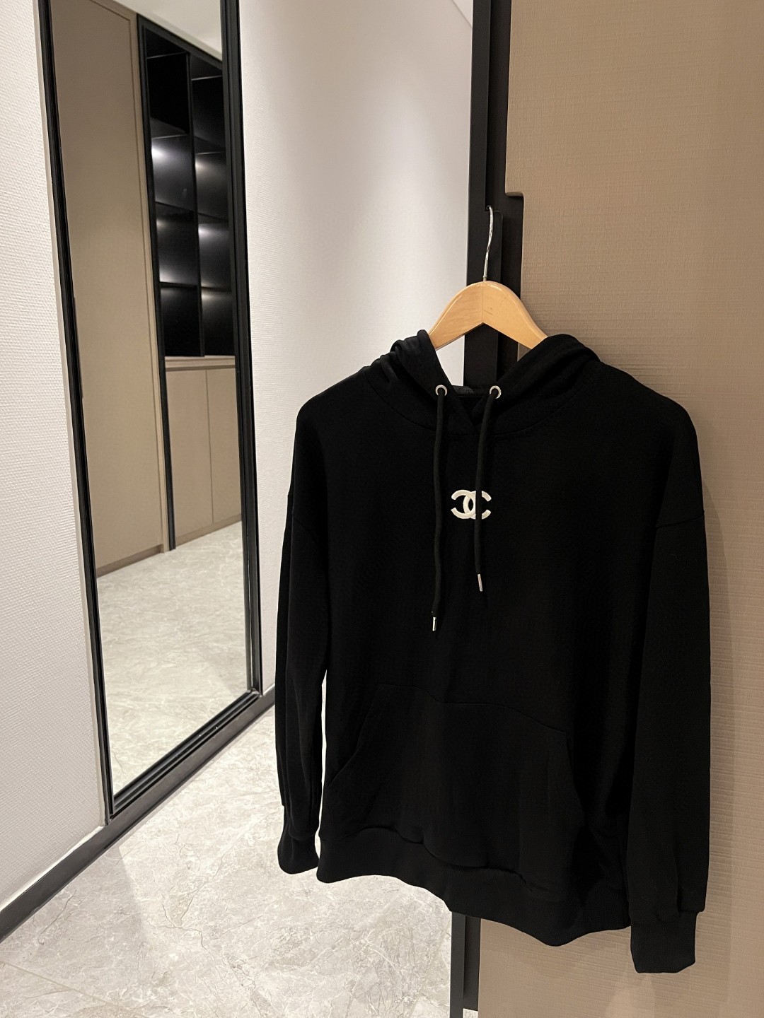 Chanel Clothing Hoodies Black Hooded Top