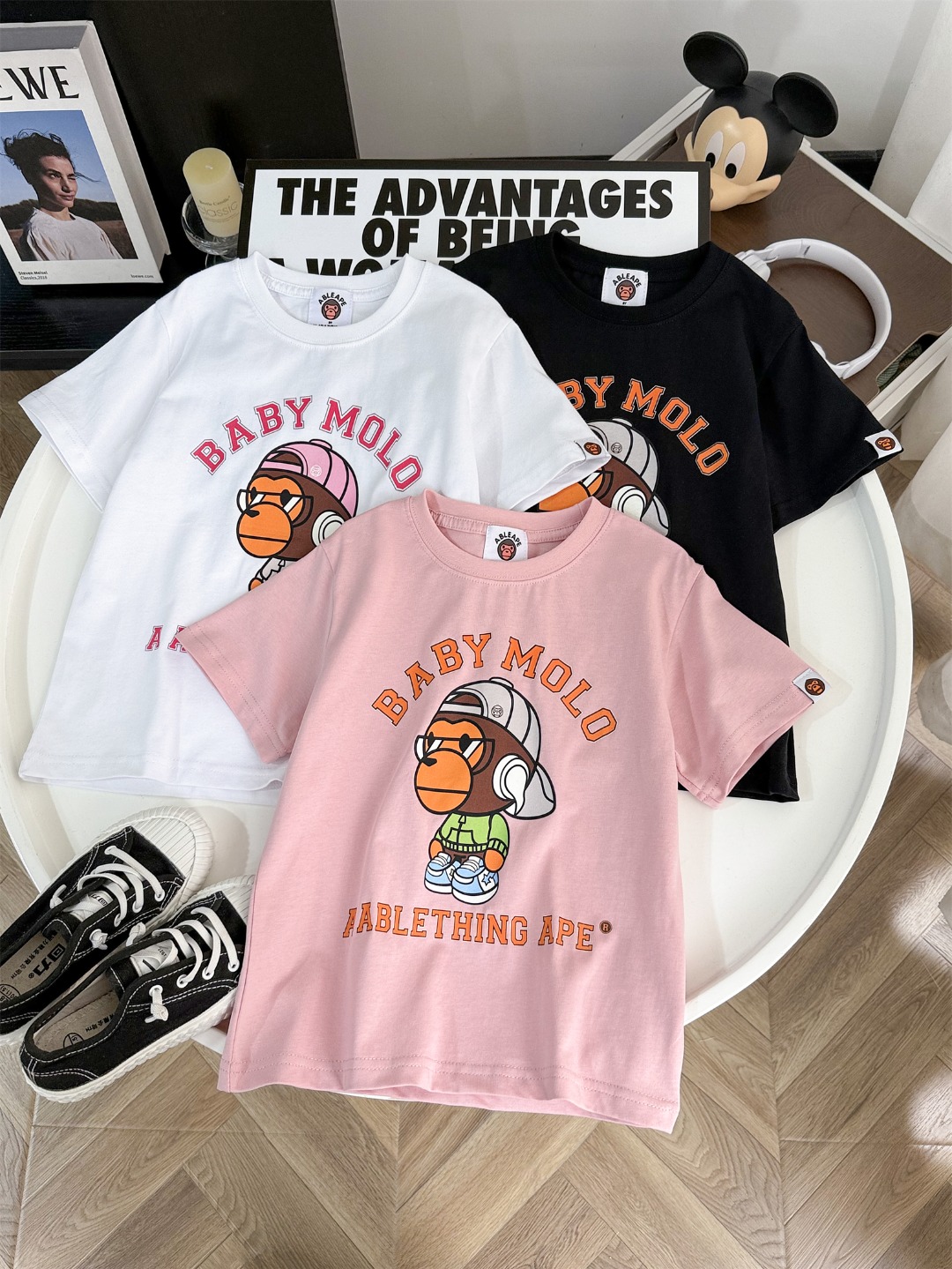 A ABLETHING APE Camiseta nueva ❤️ Tres colores súper bonitos, satisfacen diferentes estilos de vestir. Tela de algodón …