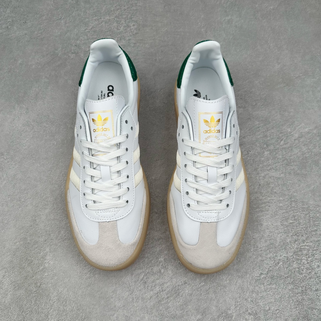 图片[2]-＃福利特价 AD Samba XLG 桑巴舞加大厚底版系列德训风百搭松糕休闲运动板鞋生胶底 自Originals Samba成功借势Blokecore风潮一跃成为街头巷尾的焦点鞋款后,不论是围绕Samba本身打造的各式「变种版本」,还是以Samba为蓝本打造联名鞋款,都成为了时尚潮流人士日常穿搭首选。Samba XLG是adidas Originals不断扩展XLG系列的一部分,旨在与年轻文化相契合,迎合那些希望通过个性时尚表达自我而不愿牺牲舒适度的年轻群体。街头时尚领域的Gen Z特别偏爱宽松的穿着风格。Samba XLG针对这一点做了创新。它在延续Samba OG经典设计的基础上,迎合年轻群体的穿着习惯,重塑为宽大的鞋身比例轮廓以及加厚中底,让消费者轻松展示自己独特的风格。全新的Samba XLG系列不仅迎合了当下年轻群体的穿搭习惯,加宽了鞋身比例以及将中底进一步增厚,在视觉比例上更加饱满,同时还保留了经典Samba的细节,这样一来,鞋迷朋友在穿搭上不仅能更加个性化,而且还能延续一定的复古感受。尺码：36 36⅔ 37⅓ 38 38⅔ 39⅓ 40 40⅔ 41⅓ 42 42⅔ 43⅓ 44 45-选品中心