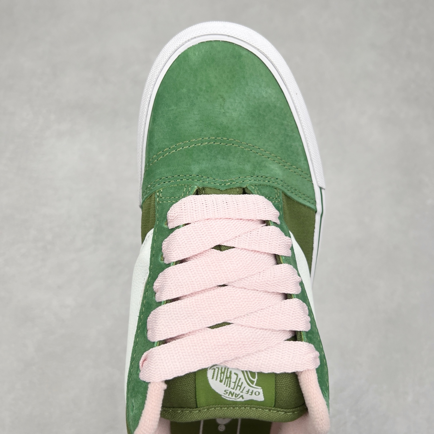 图片[4]-Vans Knu Skool 绿粉 肥胖版立体大Logo 加厚鞋舌 低帮复古休闲硫化面包鞋 尺码：35 36 36.5 37 38 38.5 39 40 40.5 41 42 42.5 43 44 45 工艺：硫化1：1（重量1：1、真标、原钢印、材质标、鞋型标、合格证）-选品中心