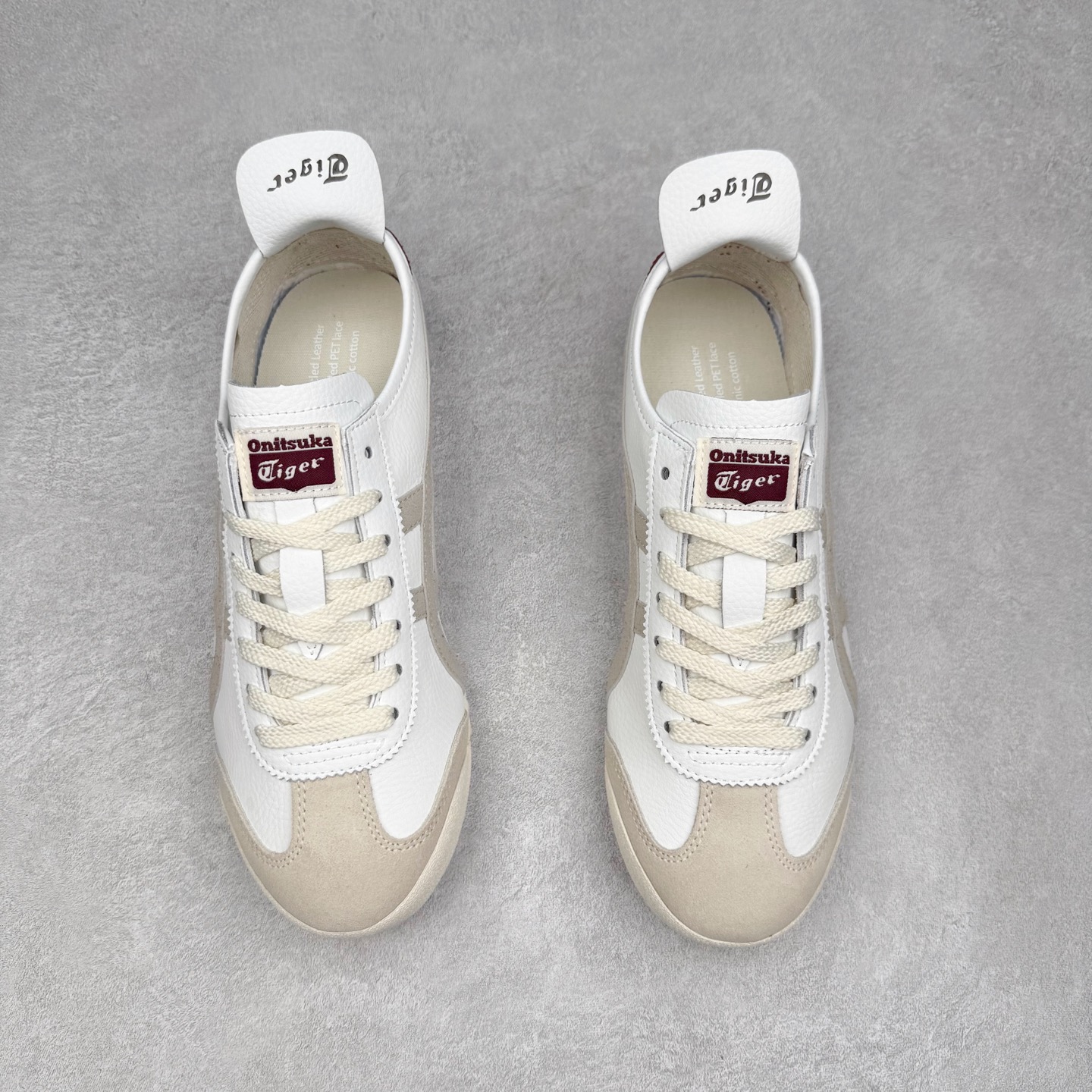 图片[2]-＃C版 Asics Onitsuka Tiger MEXICO 66 亚瑟士鬼冢虎复古经典板鞋 CNY 龙年限定 白红 市场王者选手 海外订单工厂出品 长期生产补货永不断码 超成熟稳定的做工品控 原装全套纸板楦头开发 原汁原味 完美呈现版型 私模正确鞋底咬花纹路 一比一鞋头弧度高度鞋身弧度 绝不口嗨 细节品控鞋型随意秒杀市面 原档咬花纹路私模大底 一个单元有六个三角形 总体形拼接呈现花瓣状 官方四联吊牌 原装Ortholite轻量化鞋垫 原盒原配 质保卡 说明书 钢印防尘纸 纸板中底带钢印 乳胶组合鞋垫 支持全方位的对比专柜 产品从款式颜色造型上体现出追求舒适和细节的完美 鞋类更是推崇手工制作的严谨与完美 融舒适性与可穿性的设计风格 注重细节的完美和别致魅力 既保持稳重 又不失轻松的时尚感 尺码：36 37 37.5 38 39 39.5 40 40.5 41.5 42 42.5 43.5 44 45-选品中心