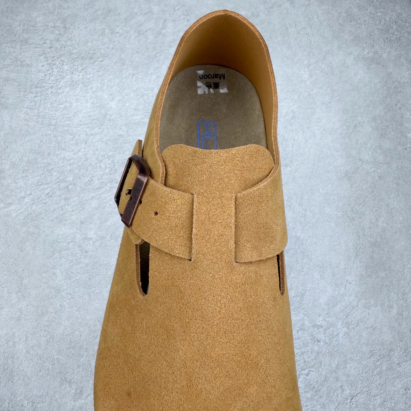 图片[5]-＃GD广顶 Birkenstock Boston VL 勃肯绒面金属针扣软木底包头凉鞋 牛皮绒面革质地柔软 搭配可调节鞋扣提升穿着舒适度 人体工学设计分散脚部压力 保护脚踝 软木乳胶鞋床具有一定的收缩性 长时间穿着后能贴合脚型 EVA鞋底回弹性和抗张性力高 具有良好的防震、缓冲性 四季皆宜 柔软的鞋床采用额外的泡沫缓冲层 提供额外的舒适感和全天支撑 全网独家首发 源于德国的严谨工艺 牛巴戎面 中层松木 EVA 三层组合大底 优质牛皮面料五金扣 出口订单 尺码：35-45-选品中心