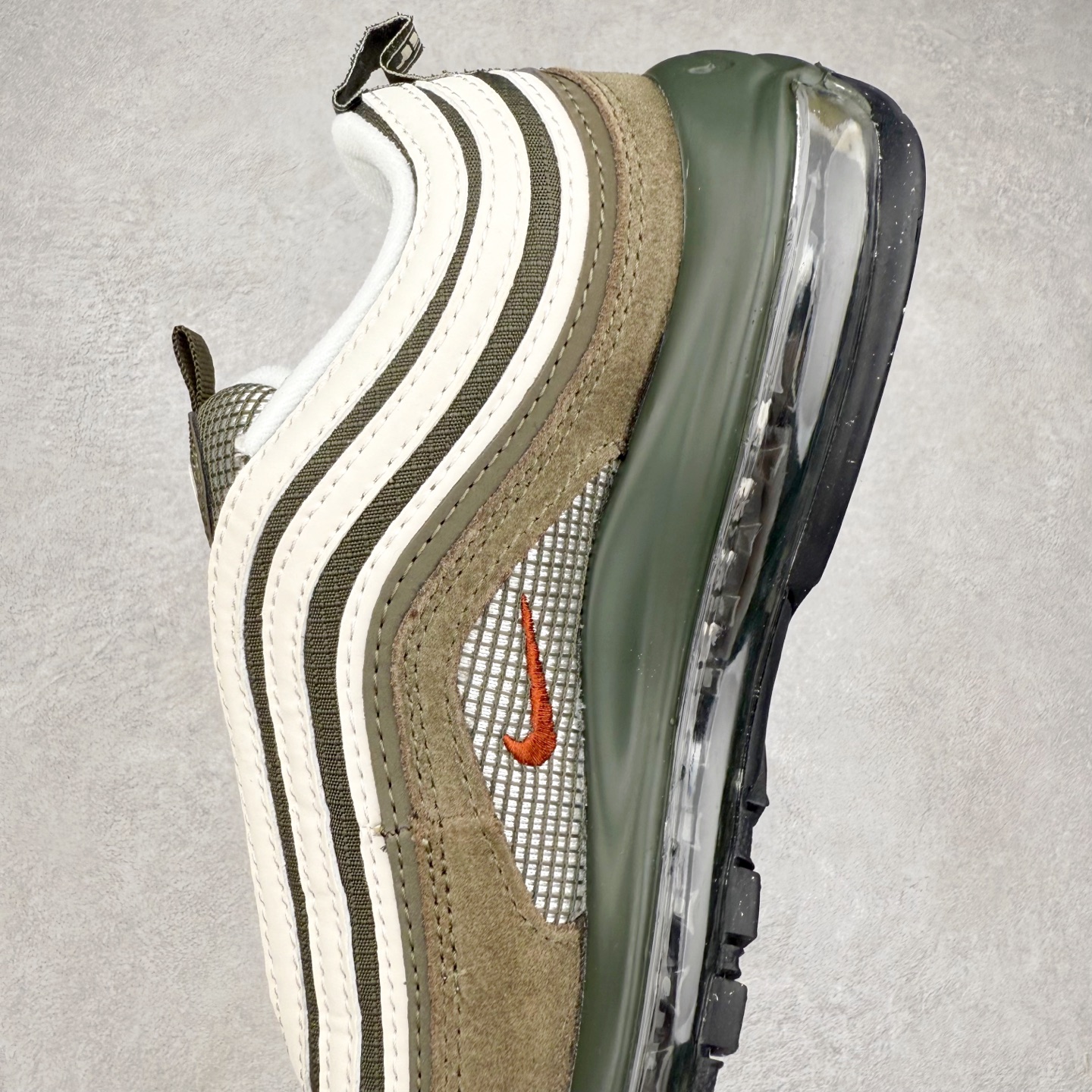 图片[7]-NK Air Max 97 SE 复古气垫跑鞋 深绿 FB9619-001 原装批次子弹 拆解原鞋开发 打造全市场最强版本子弹 这里只对比原鞋原厂TPU反光材料 市场首家原模原气垫 拒绝套用公底原档案Swoosh电绣 卡色匹配原版 尺码：36 36.5 37.5 38 38.5 39 40 40.5 41 42 42.5 43 44 44.5 45-选品中心