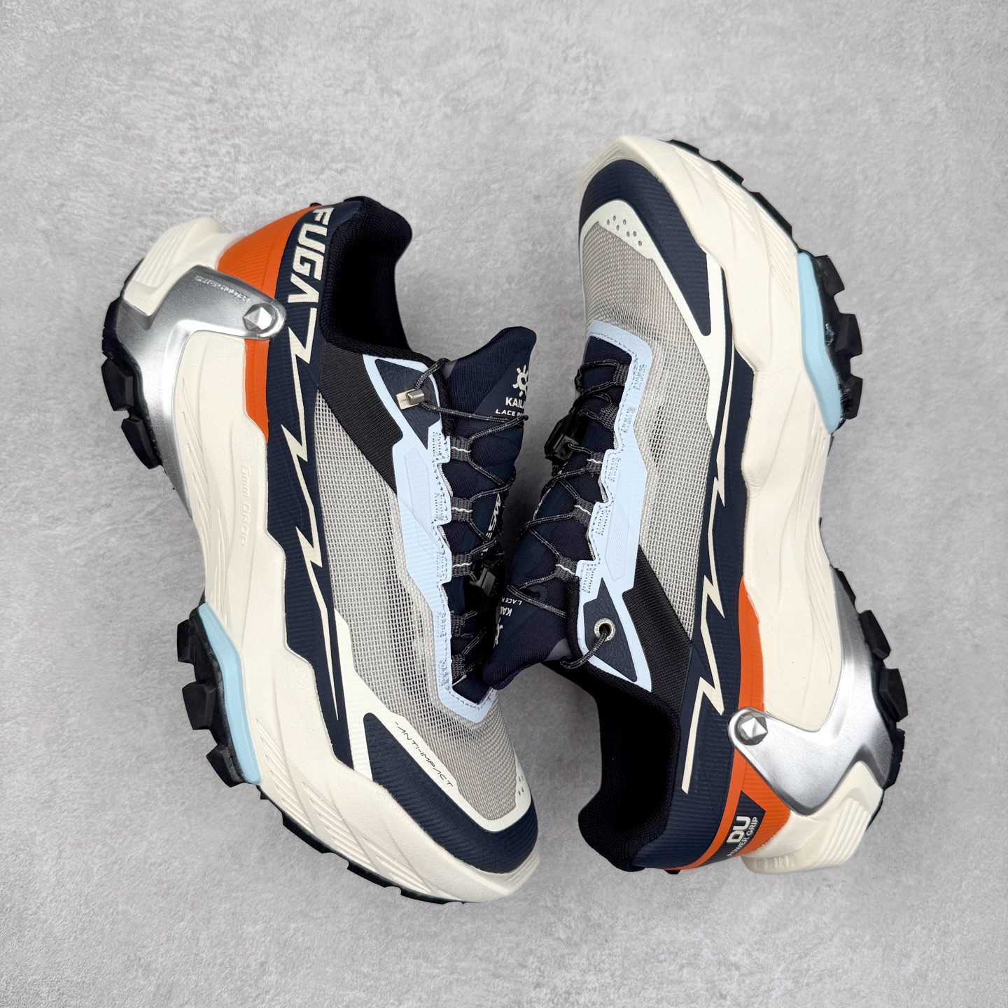 图片[3]-凯乐石 KAILAS FUGA DU 2 时尚百搭网布橡胶TPU减震防滑耐磨透气低帮越野跑步鞋 KAILAS凯乐石品牌是全球三大全系攀登品牌之一，于2003年创立于中国广州，致力于为有攀登梦想的户外运动员及爱好者，研发制造功能性专业装备，满足他们在极限环境下安全舒适的需求，凯乐石专注于科技面料的开发及专业功能设计，产品线覆盖登山、攀岩、徒步、越野跑山、露营、旅行等多项户外运动，通过运动员的测试反馈，不断进化迭代，产品荣获国内外大奖71座，发明专利21个，更突破性的自主研发攀登器械，打造出中国的攀登硬实力。实拍调校N版已经零色差零失真 百分百还原实物色彩所见即所得 不存在货不对板色差等低级问题 选购参考实物拍摄 不混卖不参货 只用心做好货严格选品 承诺混一赔十 尺码：36 36.5 37.5 38 38.5 39 40 40.5 41 42 42.5 43 44 44.5 45-选品中心