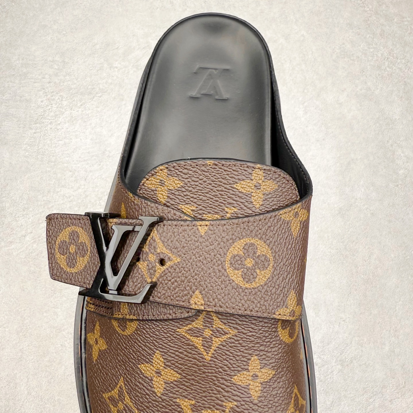 图片[5]-＃GD广顶 LOUIS VUITTON Easy lv 字母点缀 勃肯鞋包头拖鞋 棕色 尺码：38 39 40 41 42 43 44 45 46-选品中心