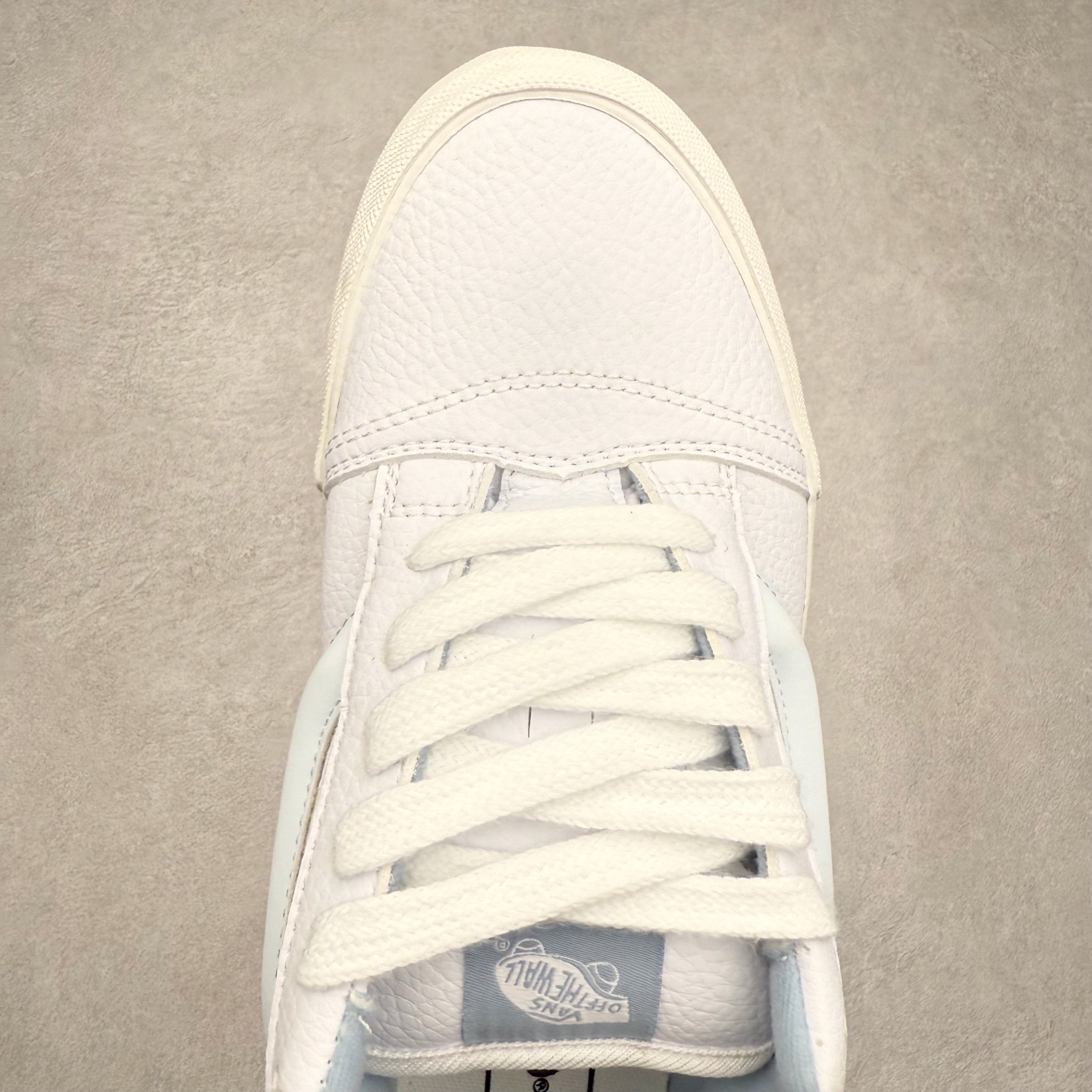 图片[4]-Vans Classics Knu Skool 范斯官方 白蓝皮面复古面包鞋 肥胖版大Logo荔枝纹牛皮面料 货号：VN0009QCDSB 尺码：35 36 36.5 37 38 38.5 39 40 40.5 41 42 42.5 43 44 工艺：硫化1：1（重量1：1、真标、原钢印、材质标、鞋型标、合格证）-选品中心