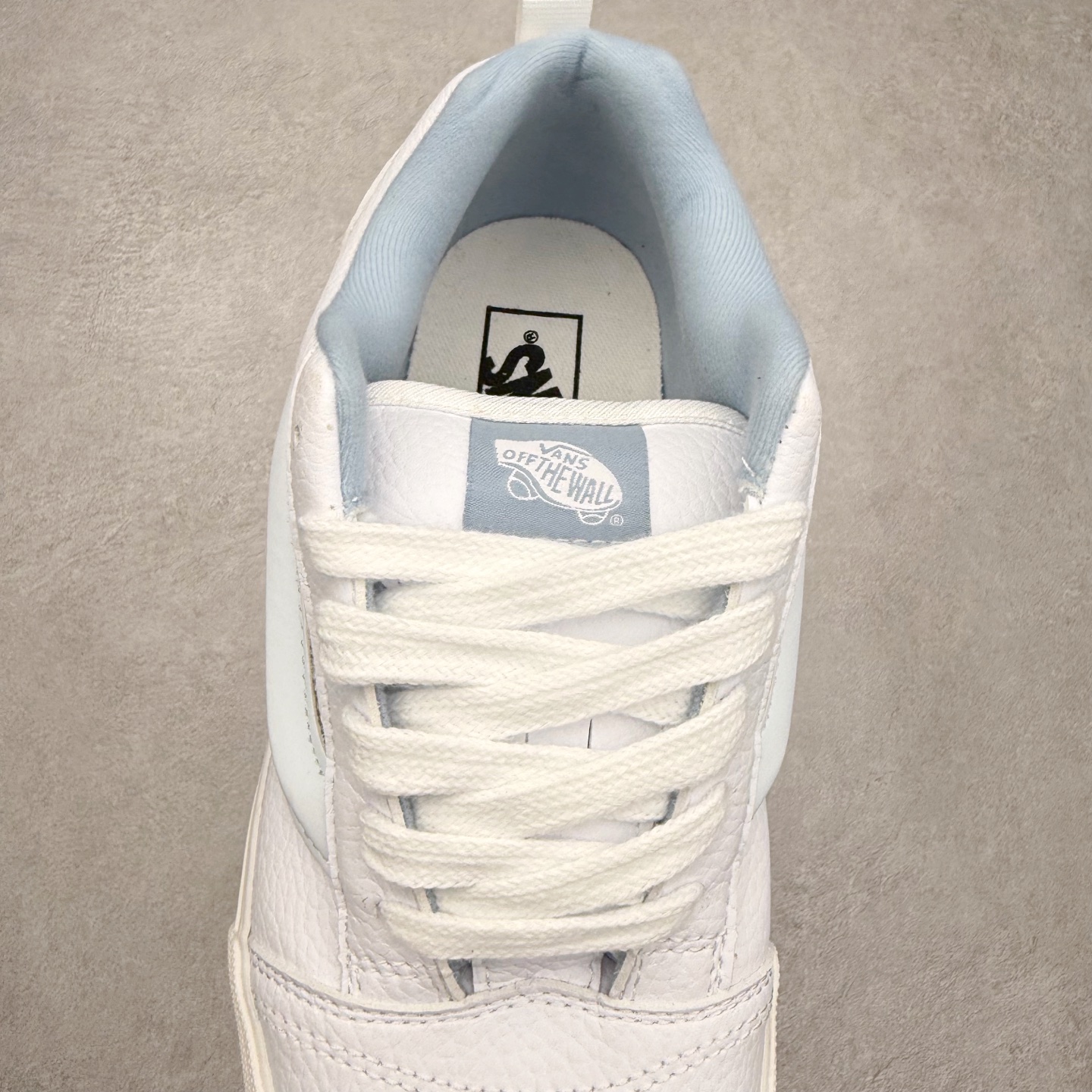 图片[5]-Vans Classics Knu Skool 范斯官方 白蓝皮面复古面包鞋 肥胖版大Logo荔枝纹牛皮面料 货号：VN0009QCDSB 尺码：35 36 36.5 37 38 38.5 39 40 40.5 41 42 42.5 43 44 工艺：硫化1：1（重量1：1、真标、原钢印、材质标、鞋型标、合格证）-选品中心