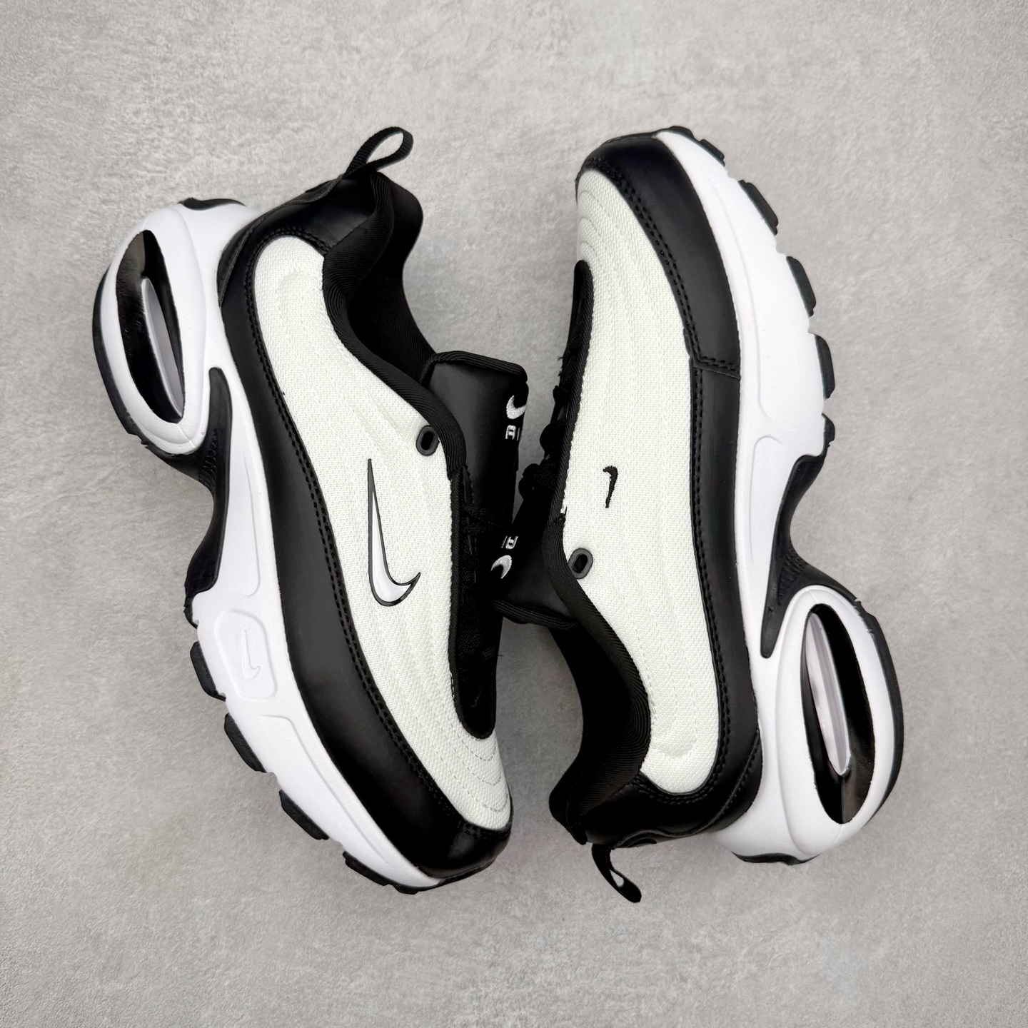 图片[3]-NK Air Max Portal 豪门系列低帮气垫百搭增高休闲运动慢跑鞋 选用网眼鞋面，脚感舒适透气。鞋舌、鞋侧及后跟处饰有品牌标识，简约大气又时尚。采用经典系带开合方式，可自由调节松紧度。泡棉中底搭载Max Air气垫，具有良好的回弹性及缓震性能。橡胶外底可防滑耐磨，提升抓地力。尺码：35.5 36 36.5 37.5 38 38.5 39 40 40.5 41 42 42.5 43 44 44.5 45-选品中心