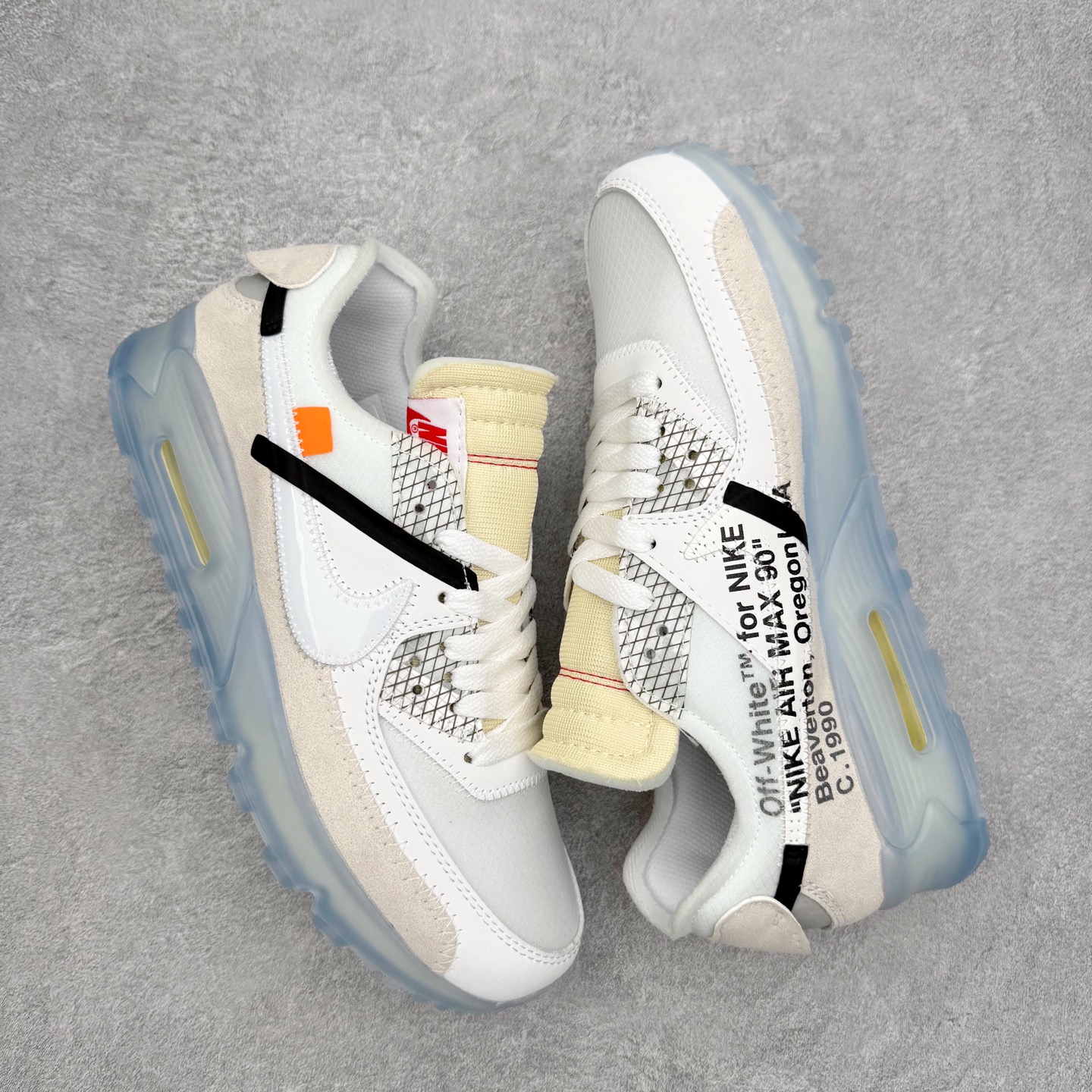 图片[3]-＃MX OFF-WHITE x NK Air MAX 90 The Ten OW 联名白色 AA7293-100 全套原纸板楦头开发 最原汁原味的灵魂版型 重金购入原鞋不断校对 采用公司原材料网纱以及原厂模具数据档案开发制造 100%纯正鞋型 公司正确鞋面纹路 使用原气垫底面组装 原厂鞋舌厚度海绵 多道万能车电脑针车工艺 锁边效果媲美原鞋 独立大底组合模具 由六个分离部分拼接 原厂高频侧边字体模油墨印刷 字体全部对应 原厂高弹材质鞋垫 回弹性跟公司一致 原中底布缝合走线以及注脚孔和钢印都是与公司同步一致 校准原鞋标 原厂指定鞋盒侧标油墨打印 配原三色鞋带以及原厂防掉包扣 各种纯原细节鉴定 区别市面任何版本 尺码：36 36.5 37 38 38.5 39 40 40.5 41 42 42.5 43 44 44.5 45 46-选品中心