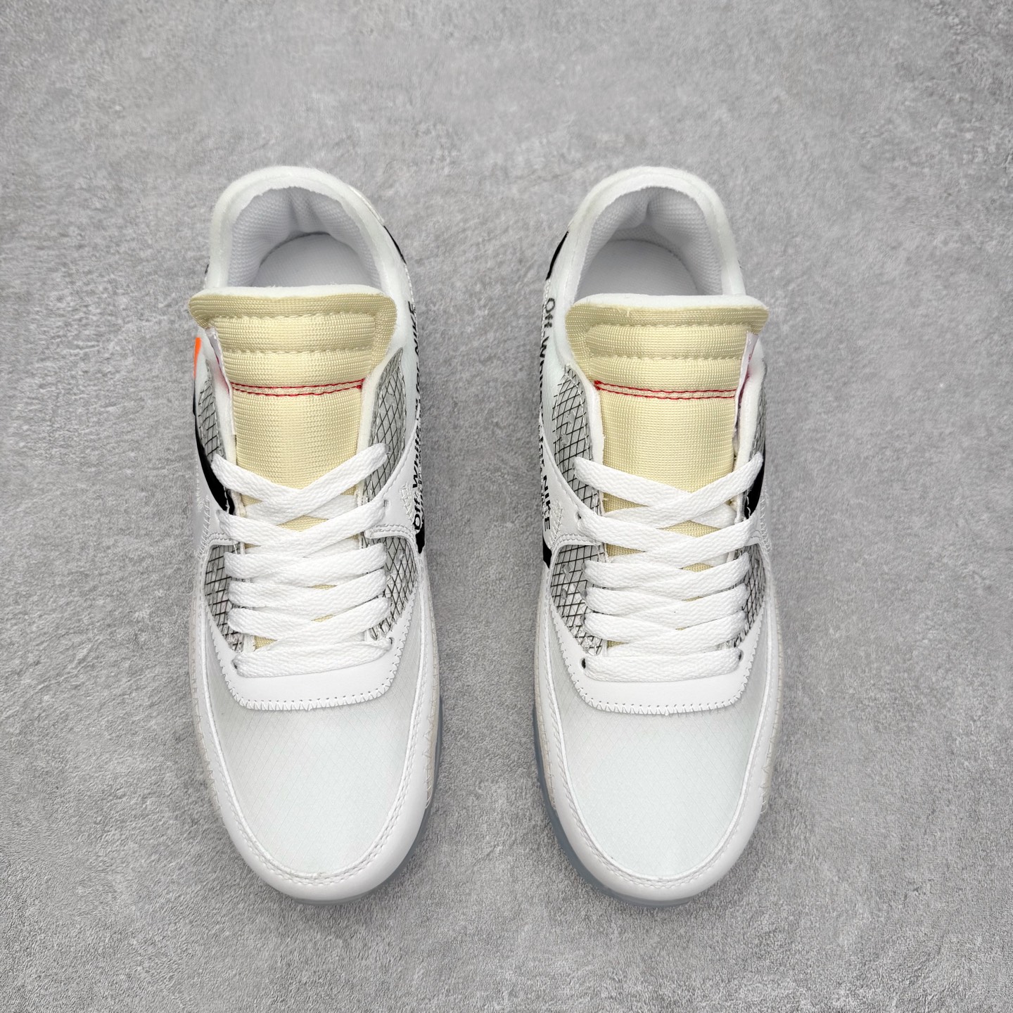 图片[2]-＃MX OFF-WHITE x NK Air MAX 90 The Ten OW 联名白色 AA7293-100 全套原纸板楦头开发 最原汁原味的灵魂版型 重金购入原鞋不断校对 采用公司原材料网纱以及原厂模具数据档案开发制造 100%纯正鞋型 公司正确鞋面纹路 使用原气垫底面组装 原厂鞋舌厚度海绵 多道万能车电脑针车工艺 锁边效果媲美原鞋 独立大底组合模具 由六个分离部分拼接 原厂高频侧边字体模油墨印刷 字体全部对应 原厂高弹材质鞋垫 回弹性跟公司一致 原中底布缝合走线以及注脚孔和钢印都是与公司同步一致 校准原鞋标 原厂指定鞋盒侧标油墨打印 配原三色鞋带以及原厂防掉包扣 各种纯原细节鉴定 区别市面任何版本 尺码：36 36.5 37 38 38.5 39 40 40.5 41 42 42.5 43 44 44.5 45 46-选品中心