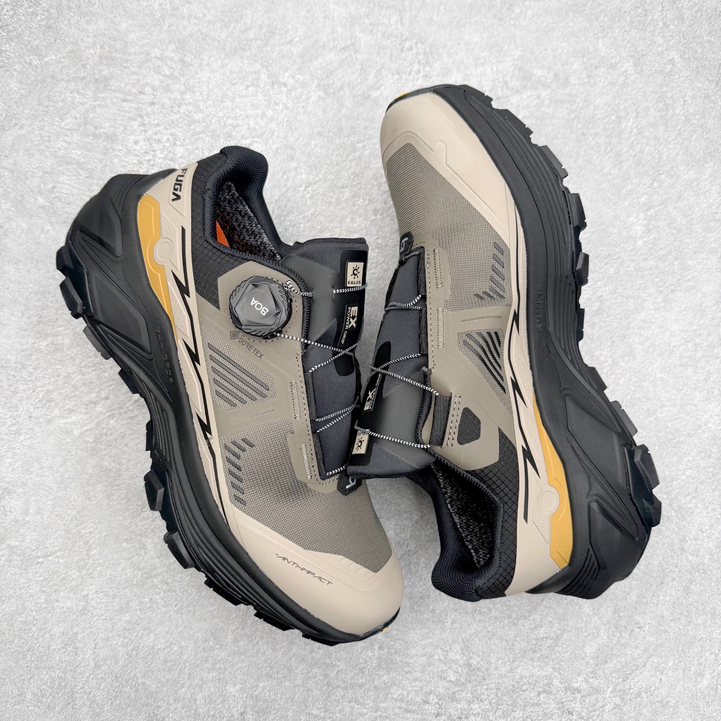 图片[3]-KAILAS FUGA EX3 GTX BOA 凯乐石25款舒适缓冲徒步织物TPU减震防滑透气包裹性轻便低帮超强抓地力越野跑步鞋 KAILAS凯乐石品牌是全球三大全系攀登品牌之一，于2003年创立于中国广州，致力于为有攀登梦想的户外运动员及爱好者，研发制造功能性专业装备，满足他们在极限环境下安全舒适的需求，凯乐石专注于科技面料的开发及专业功能设计，产品线覆盖登山、攀岩、徒步、越野跑山、露营、旅行等多项户外运动，通过运动员的测试反馈，不断进化迭代，产品荣获国内外大奖71座，发明专利21个，更突破性的自主研发攀登器械，打造出中国的攀登硬实力。实拍调校N版已经零色差零失真 百分百还原实物色彩所见即所得 不存在货不对板色差等低级问题 选购参考实物拍摄 不混卖不参货 只用心做好货严格选品 承诺混一赔十 尺码：36 36.5 37.5 38 38.5 39 39.5 40 40.5 41 41.5 42 42.5 43 44 44.5 45-选品中心