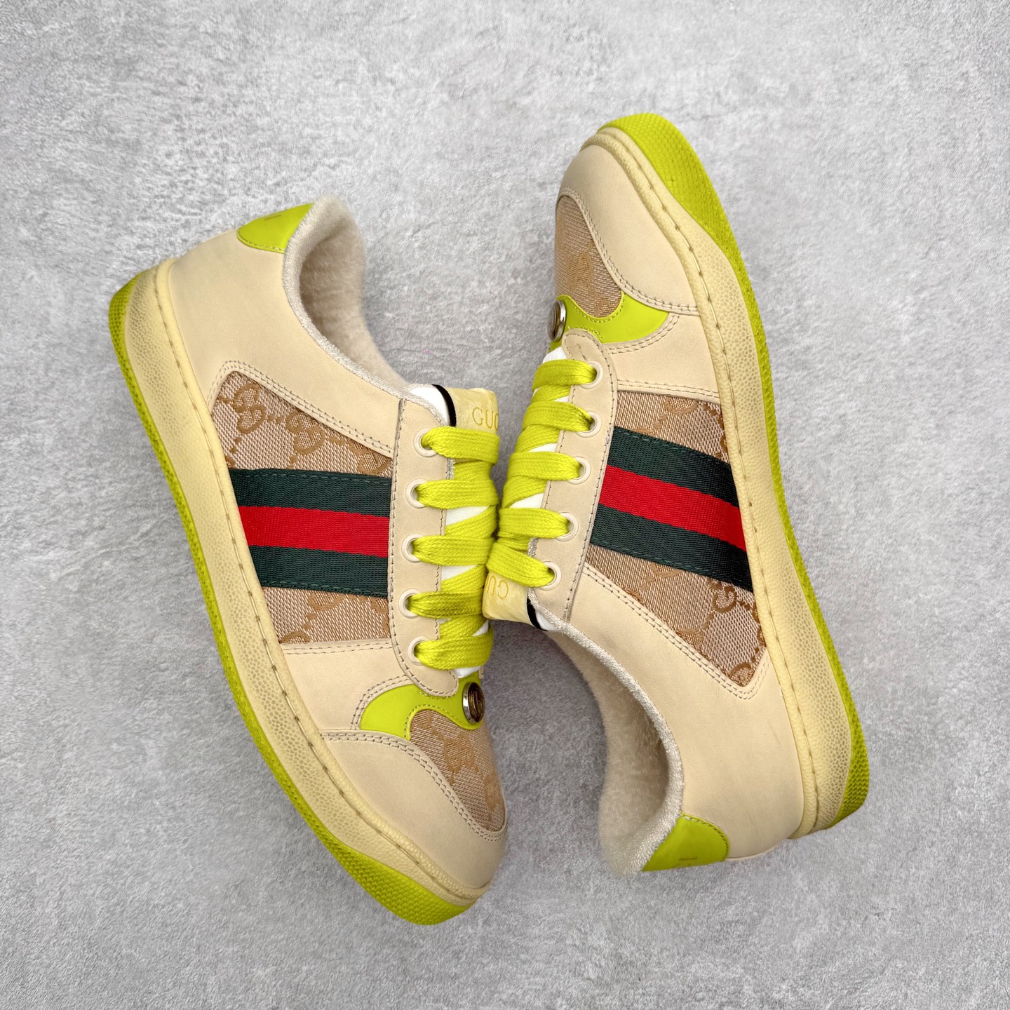 图片[3]-Gucci 古驰 Screener 运动休闲时装奢侈品系列 GG珐琅扣 擦脏做旧小脏鞋 高端零售海淘商家混卖版本 东莞纯原品质 原鞋对照工艺生产 原厂一致色泽度玛瑙珐琅GG扣 原版一致鞋舌鞋带处擦脏工艺 全套原版包装外盒配件 意大利进口磨砂头层牛皮 后跟原版一致哑光丝印烫金字体 全网独家复刻细节 ）同源出厂真丝绸防尘鞋套袋 原装雪梨形超软沙绒纸团，工艺无缝细空胶技术，原版一致私模开发大底 尺码：35 36 37 38 39 40 41 42 43 44 45-选品中心