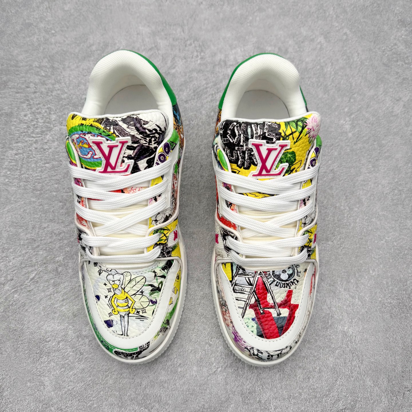 图片[2]-＃FS纯原福利 Louis Vuitton Trainer lv时装走秀运动鞋 实力大厂出品 平台专供 成熟的做工稳定的品控 完美鞋型超高的清洁度 零毛边线头瑕疵 全套原楦原纸版原鞋开模 全网最具灵魂的版型 正确原装黄色鞋盒 正确中底印花 鞋面印花3D高频深度立体 全鞋电脑针车 紧密相连 针距密度一致 环保乳胶注塑鞋垫 厚度脚感还原原版 皮面裁剪部位 统一油边封口工艺 原装橡胶大底含胶量大底组合零偏差 专柜全套包装 防尘袋 说明书 质保卡 男女鞋 尺码对应库存明细‼️-选品中心