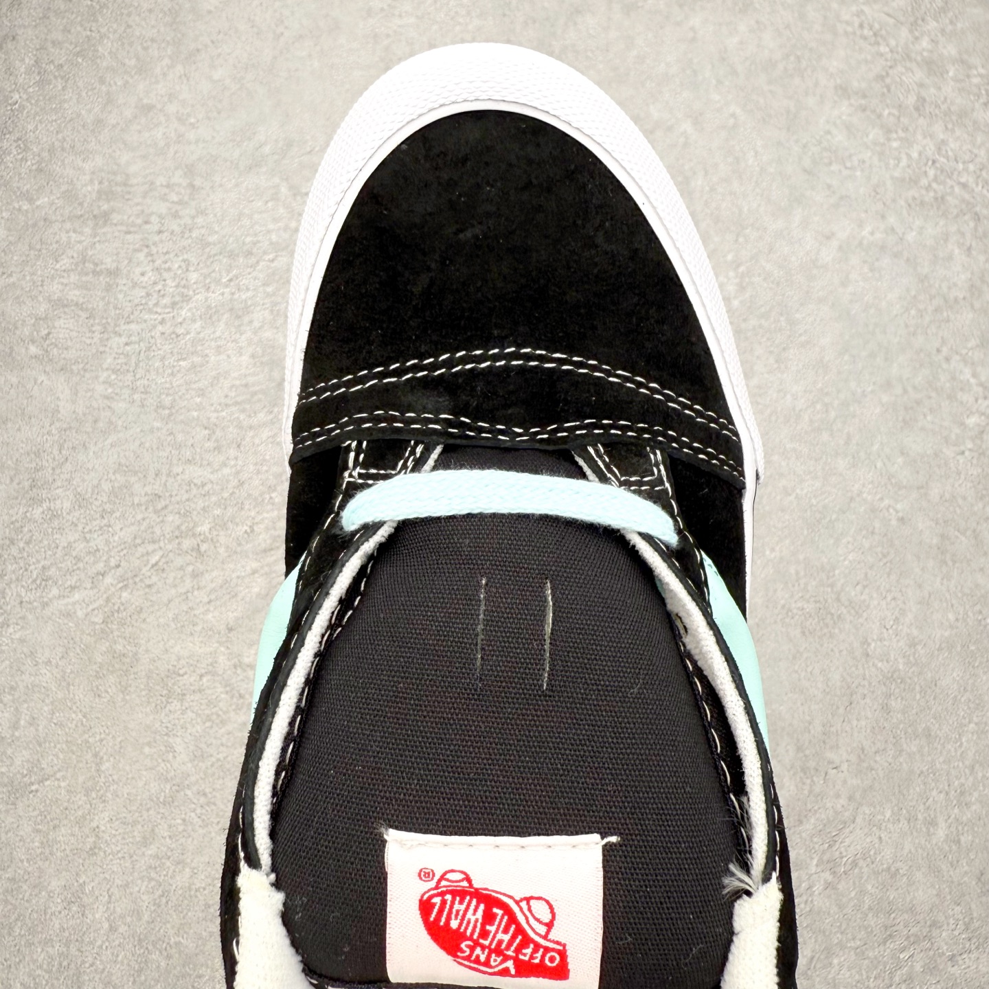 图片[4]-Vans Knu Skool 黑薄荷绿 官方新款 复古休闲胖胖面包鞋 肥胖版大LOGO原版全皮猪八面料 货号：VN0009QC6BT1 尺码：35 36 36.5 37 38 38.5 39 40 40.5 41 42 42.5 43 44-选品中心