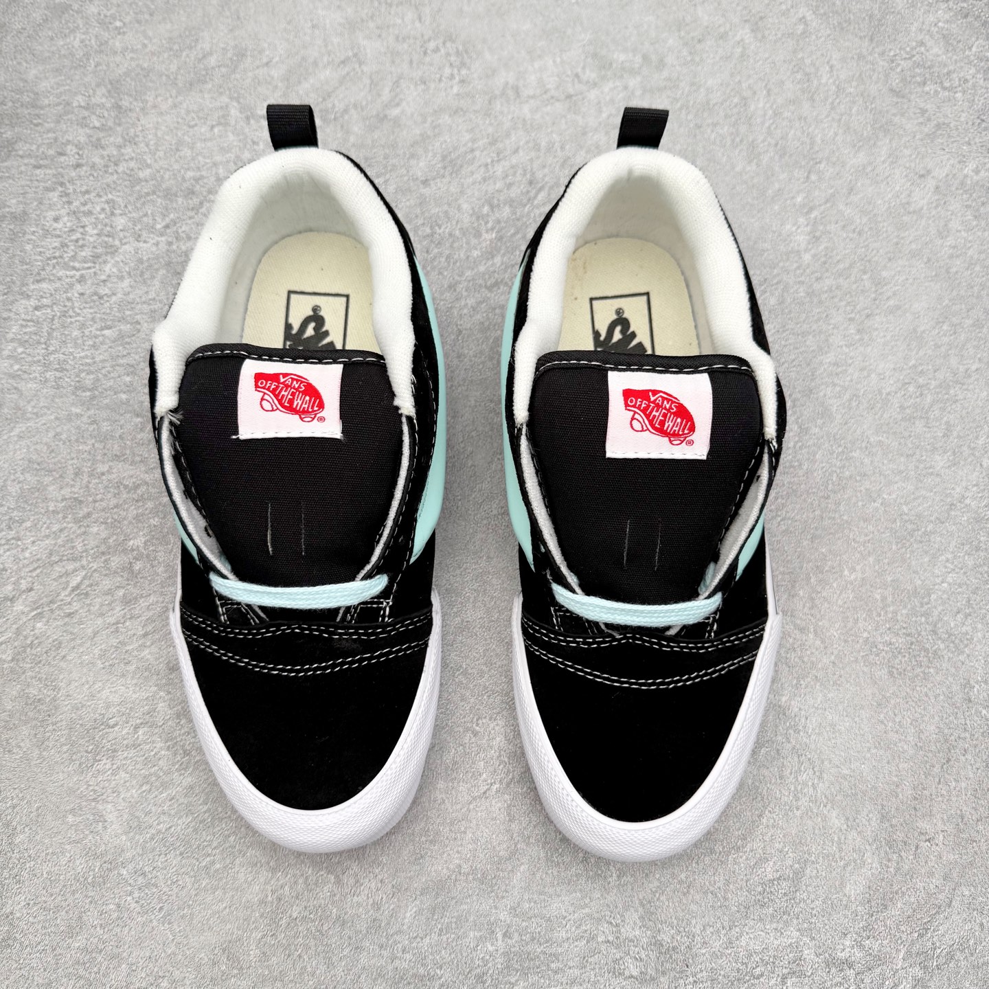 图片[2]-Vans Knu Skool 黑薄荷绿 官方新款 复古休闲胖胖面包鞋 肥胖版大LOGO原版全皮猪八面料 货号：VN0009QC6BT1 尺码：35 36 36.5 37 38 38.5 39 40 40.5 41 42 42.5 43 44-选品中心