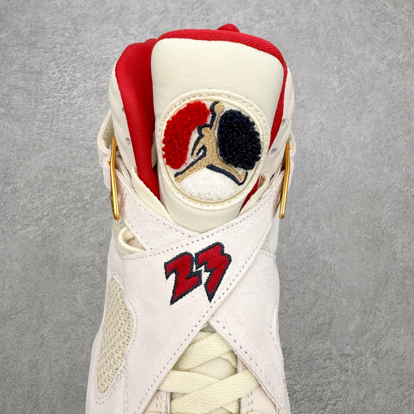 ＃莞产纯原福利‼️SoleFly x Air Jordan AJ8 高帮复古篮球鞋 联名米白红 FJ28