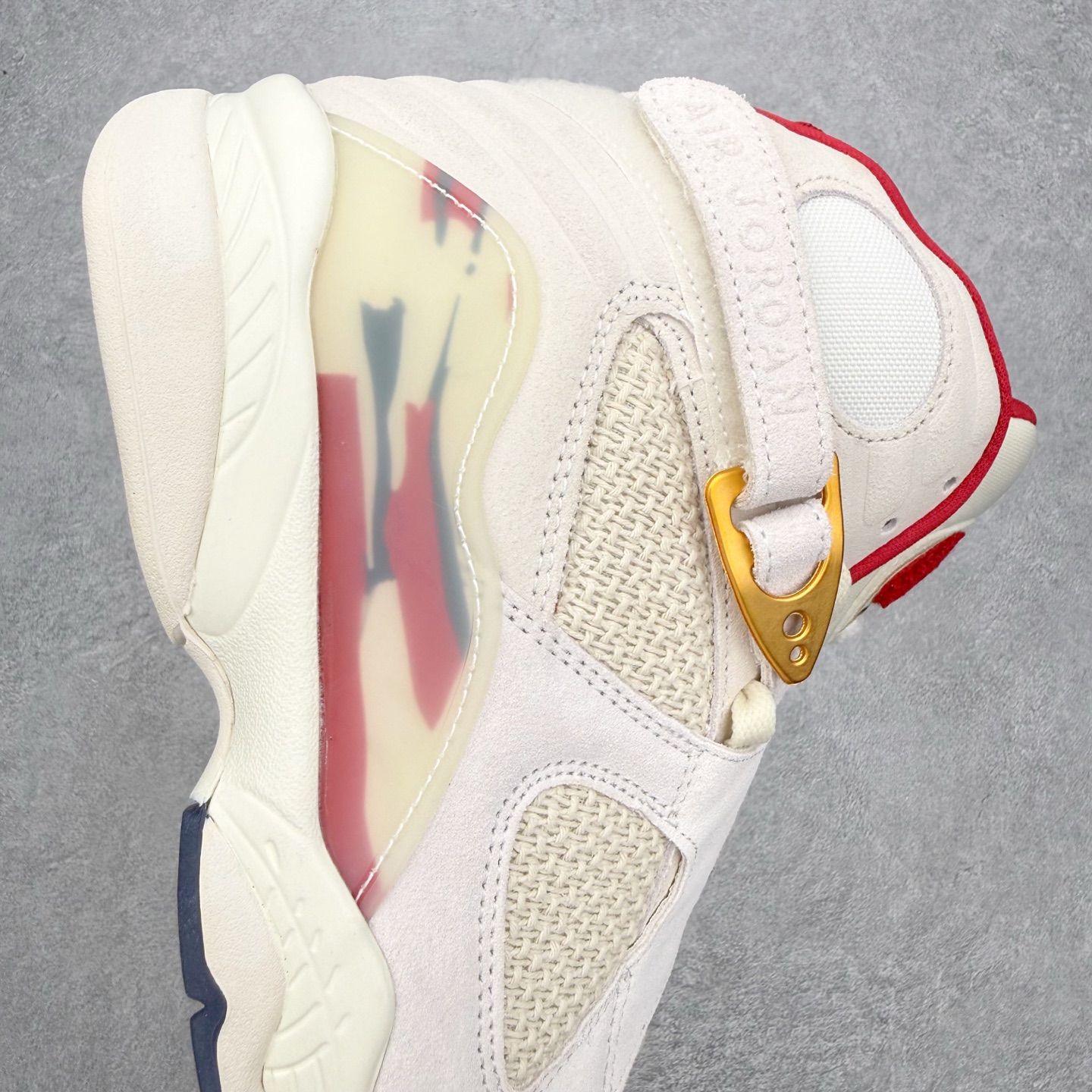＃莞产纯原福利‼️SoleFly x Air Jordan AJ8 高帮复古篮球鞋 联名米白红 FJ28