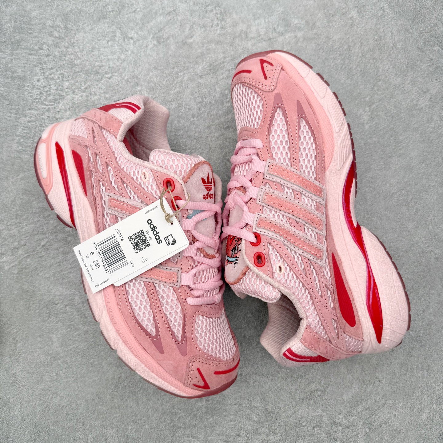 图片[3]-＃HZ Unheardof x AD Originals Adistar Cushion 3 舒适百搭防滑耐磨低帮休闲跑步鞋 联名粉红色 JS2974 实拍调校N版已经零色差零失真 百分百还原实物色彩所见即所得 不存在货不对板色差等低级问题 选购参考实物拍摄 不混卖不参货 只用心做好货严格选品 承诺混一赔十 尺码：36 36.5 37.5 38 38.5 39 40 40.5 41 42 42.5 43 44 44.5 45-选品中心