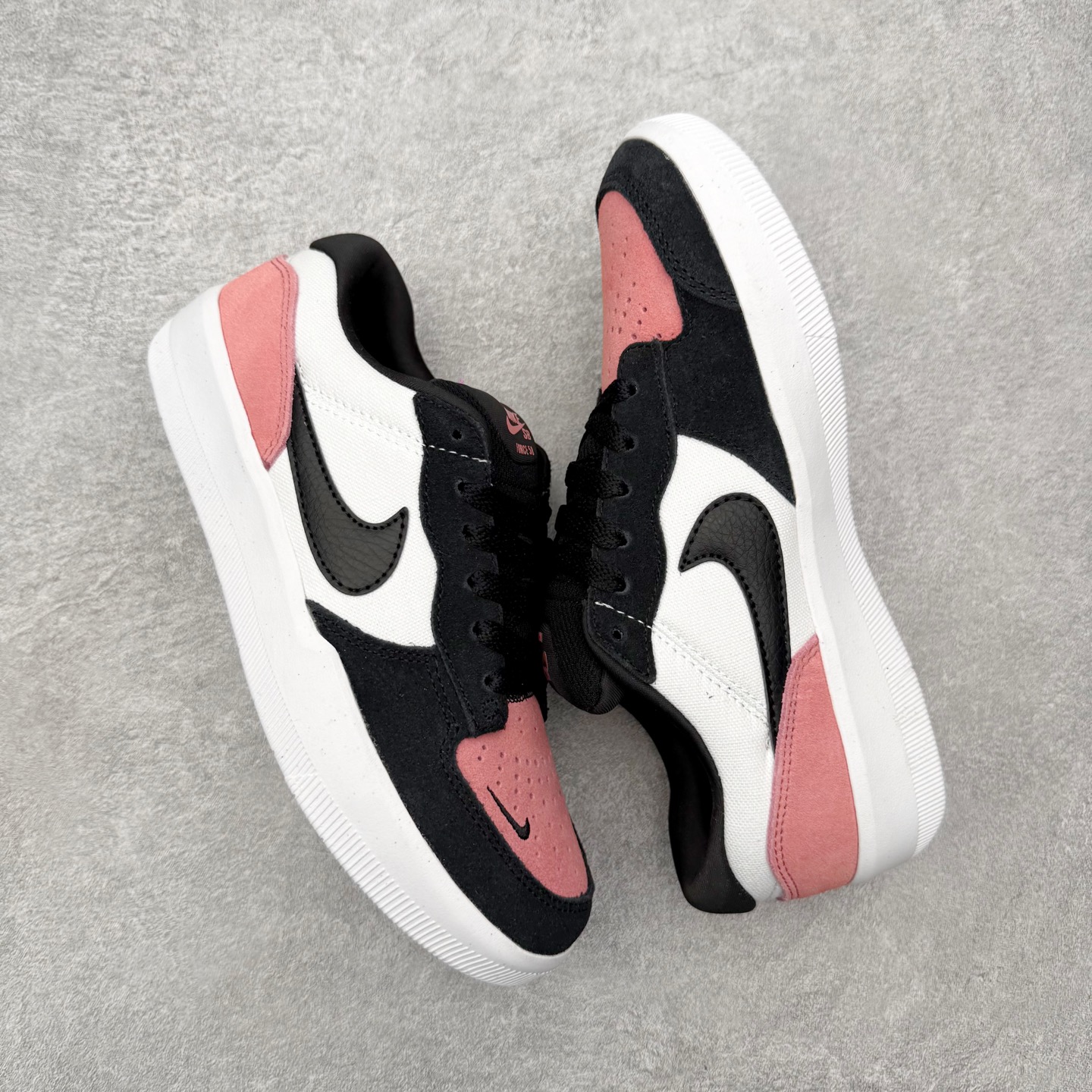 Nike SB Force 58 男子低帮耐磨滑板鞋 CZ2959-600 盐粉黑白运动滑板板鞋 鞋面由