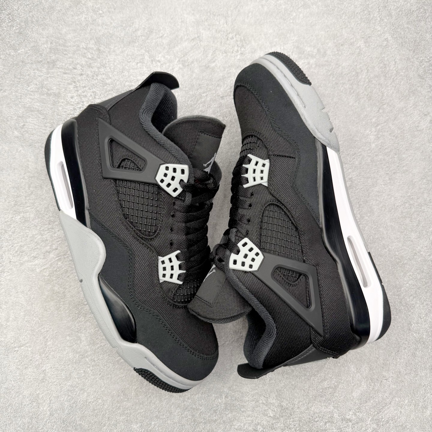 ＃DT纯原 Air Jordan AJ4 Retro 黑色帆布小阿姆 DH7138-006 原厂头层皮料