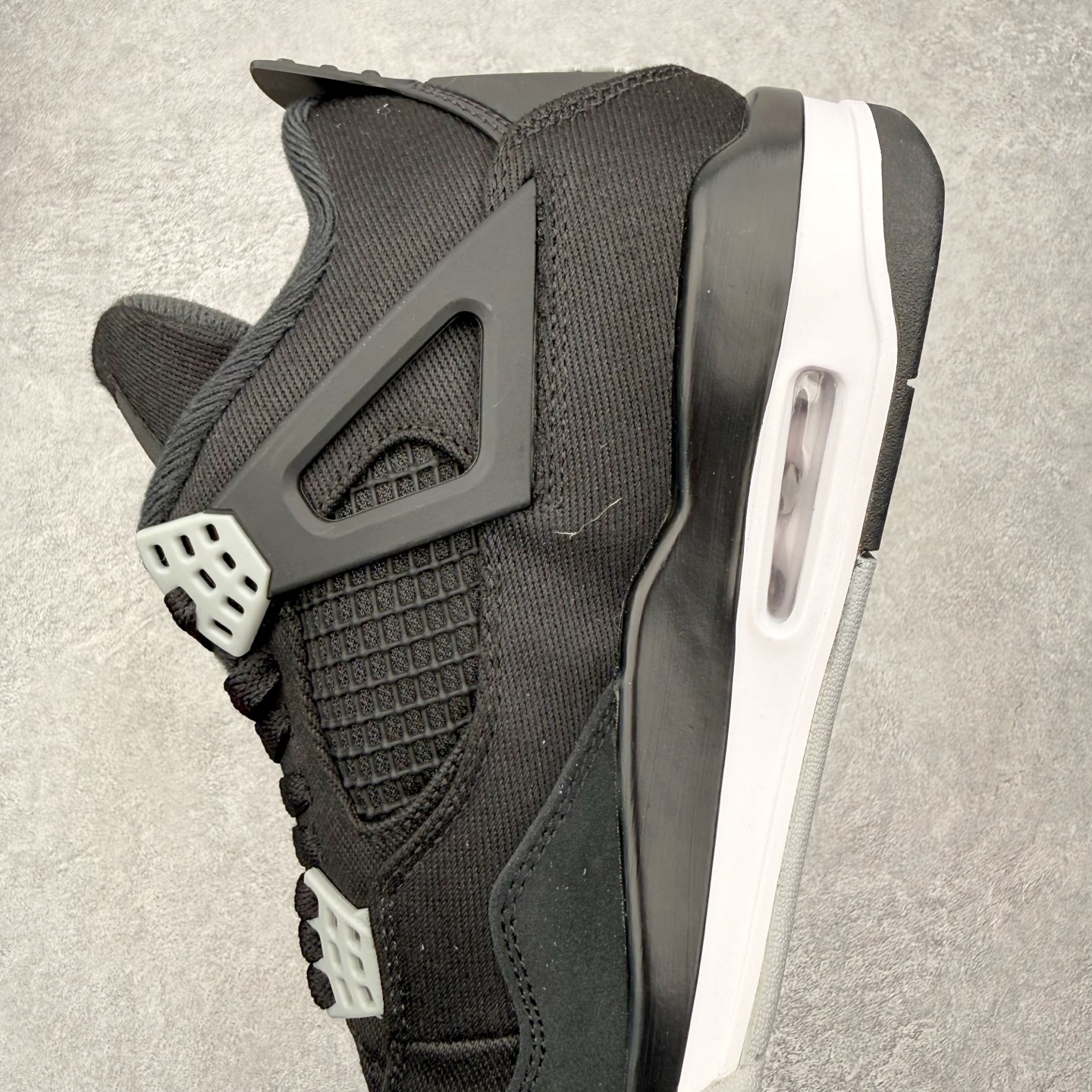 ＃DT纯原 Air Jordan AJ4 Retro 黑色帆布小阿姆 DH7138-006 原厂头层皮料