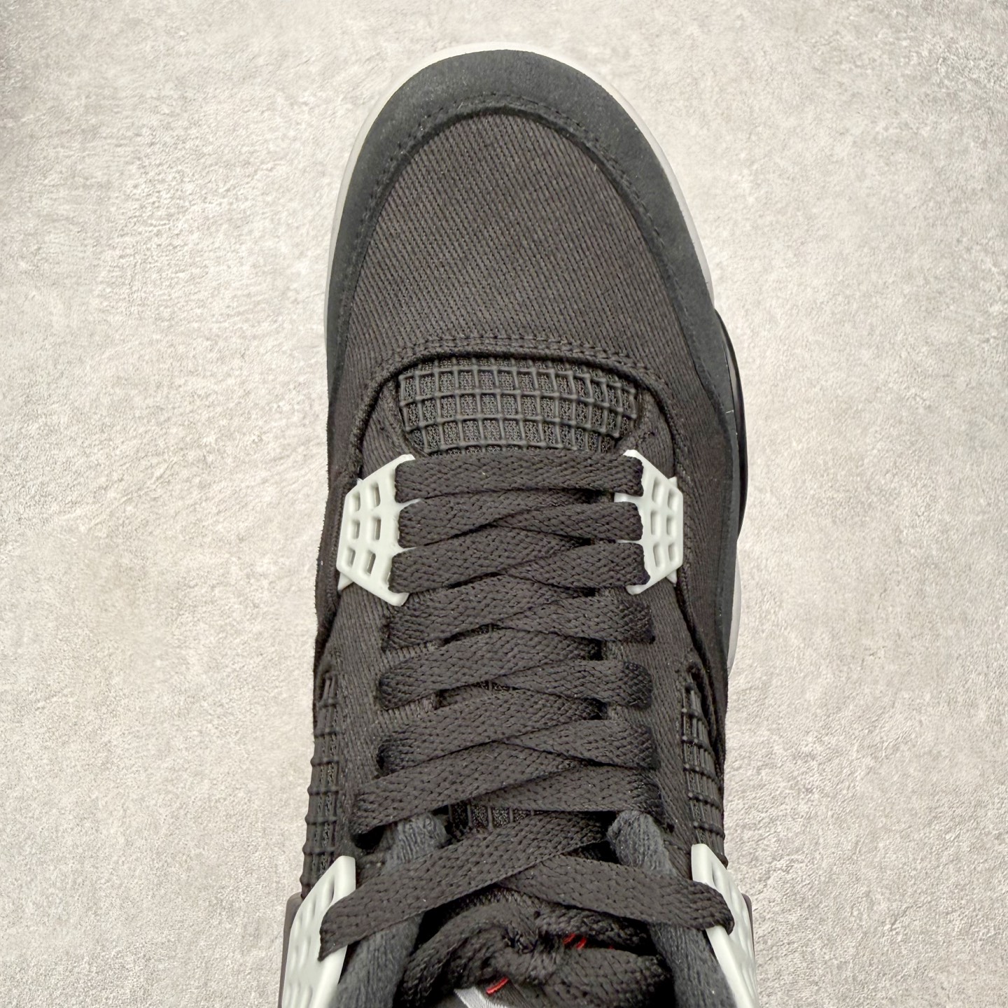 ＃DT纯原 Air Jordan AJ4 Retro 黑色帆布小阿姆 DH7138-006 原厂头层皮料